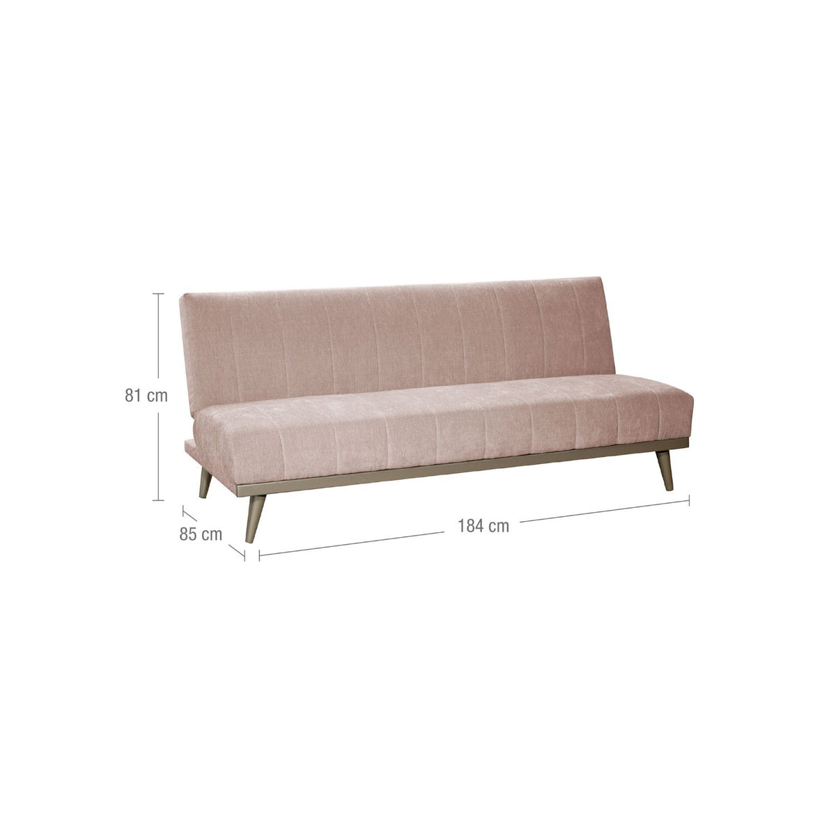 Sofá Cama Denzel Chenille Ainoa Rosa, Champaña