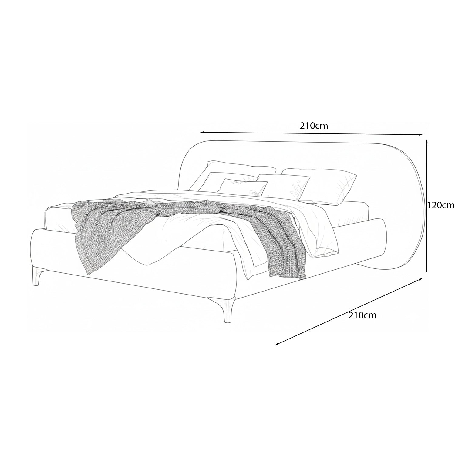 Cama Doble Hodson Mistrato Crema Natural