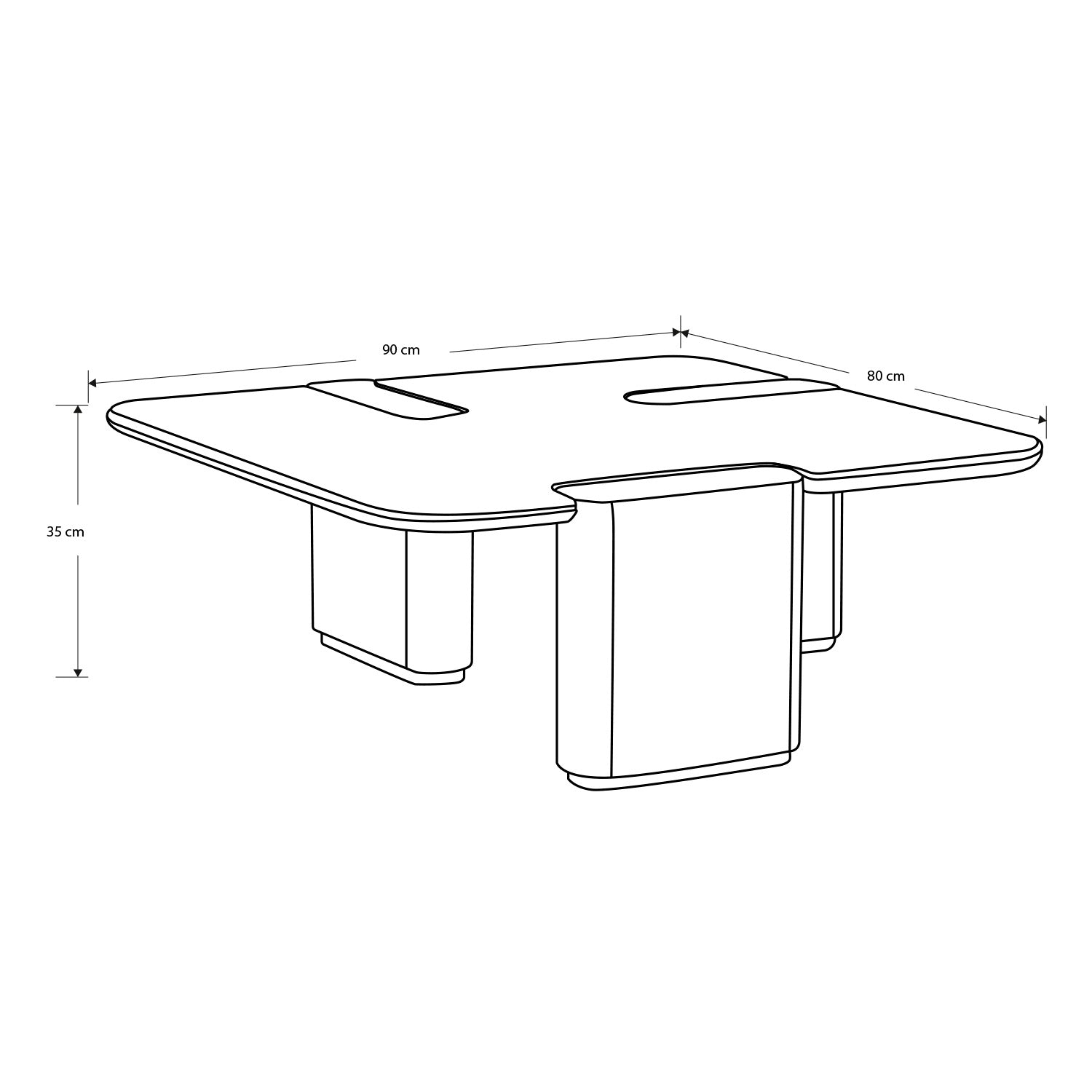 Mesa De Centro Fendi 80x90