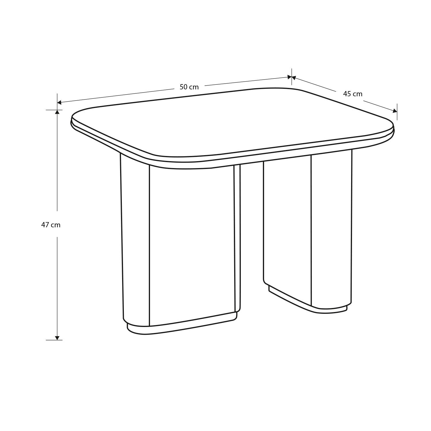 Mesa Esquinera Fendi 50x45 Gris, Taupe Perla