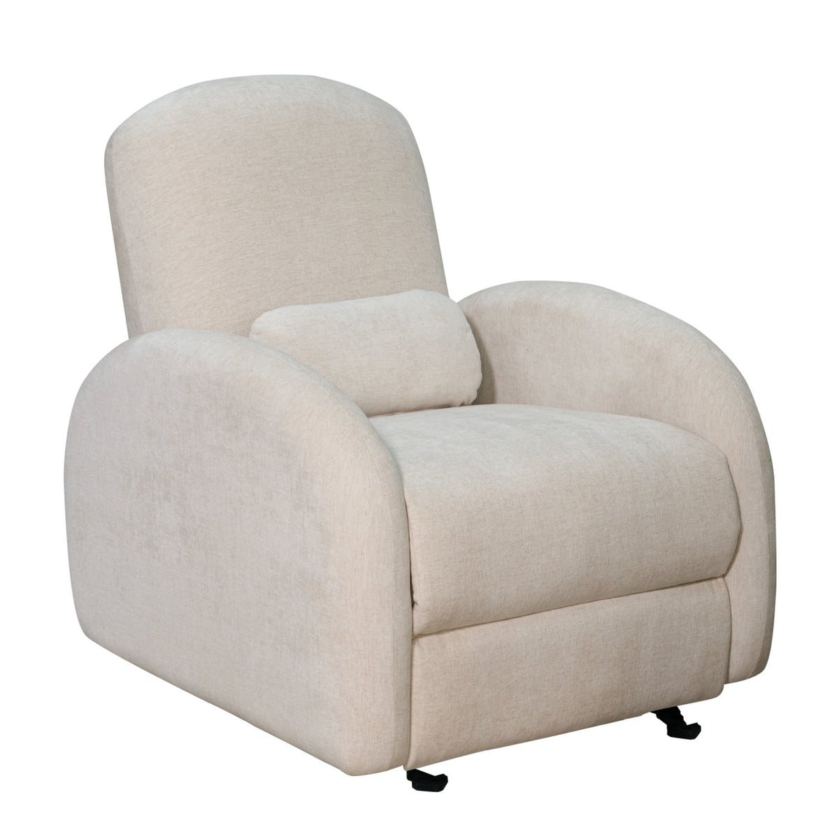 Silla Reclinable Ellis Chenille Touch Almendra Mecedora