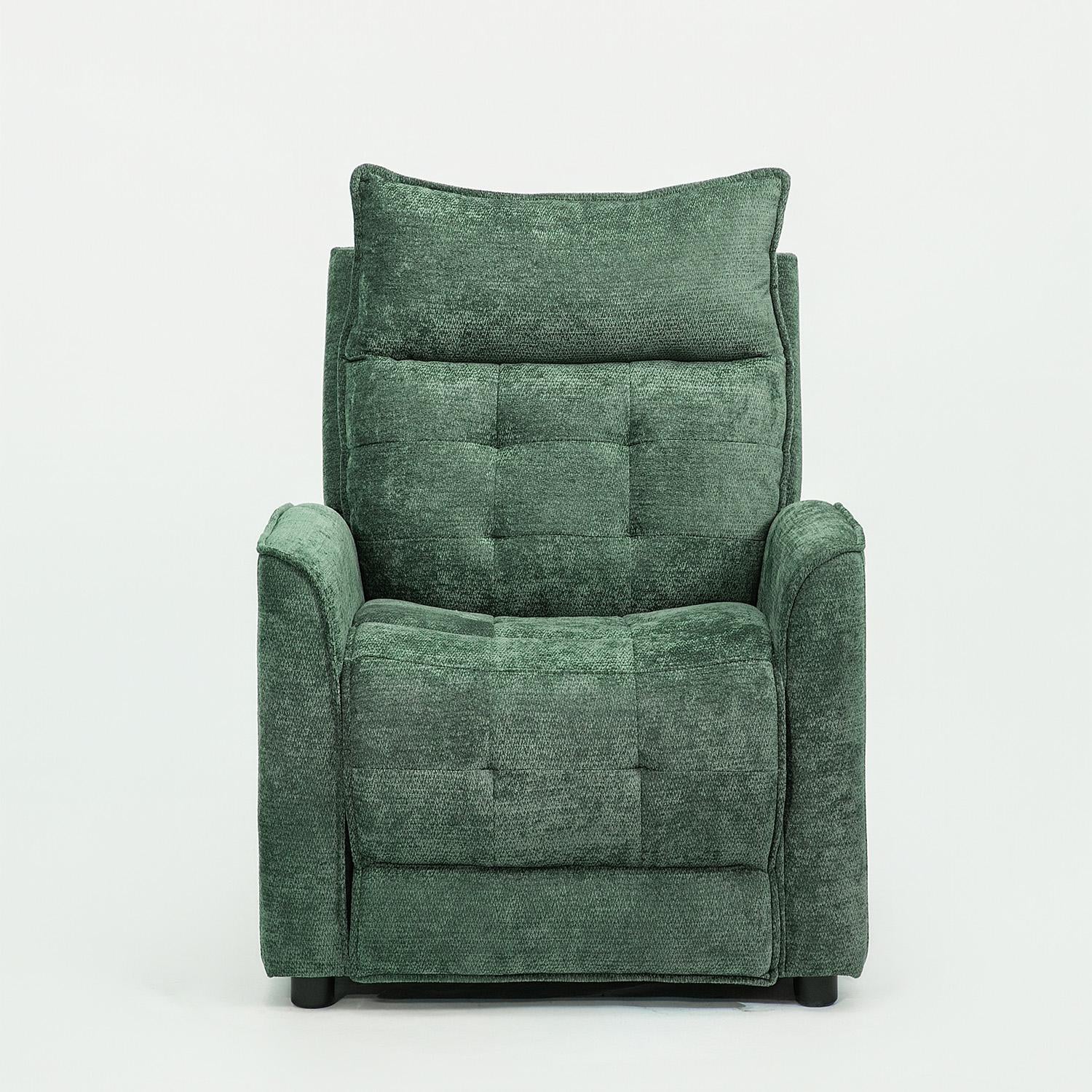 Sillón Reclinable Eléctrico Maya Chenille Verde Oscuro
