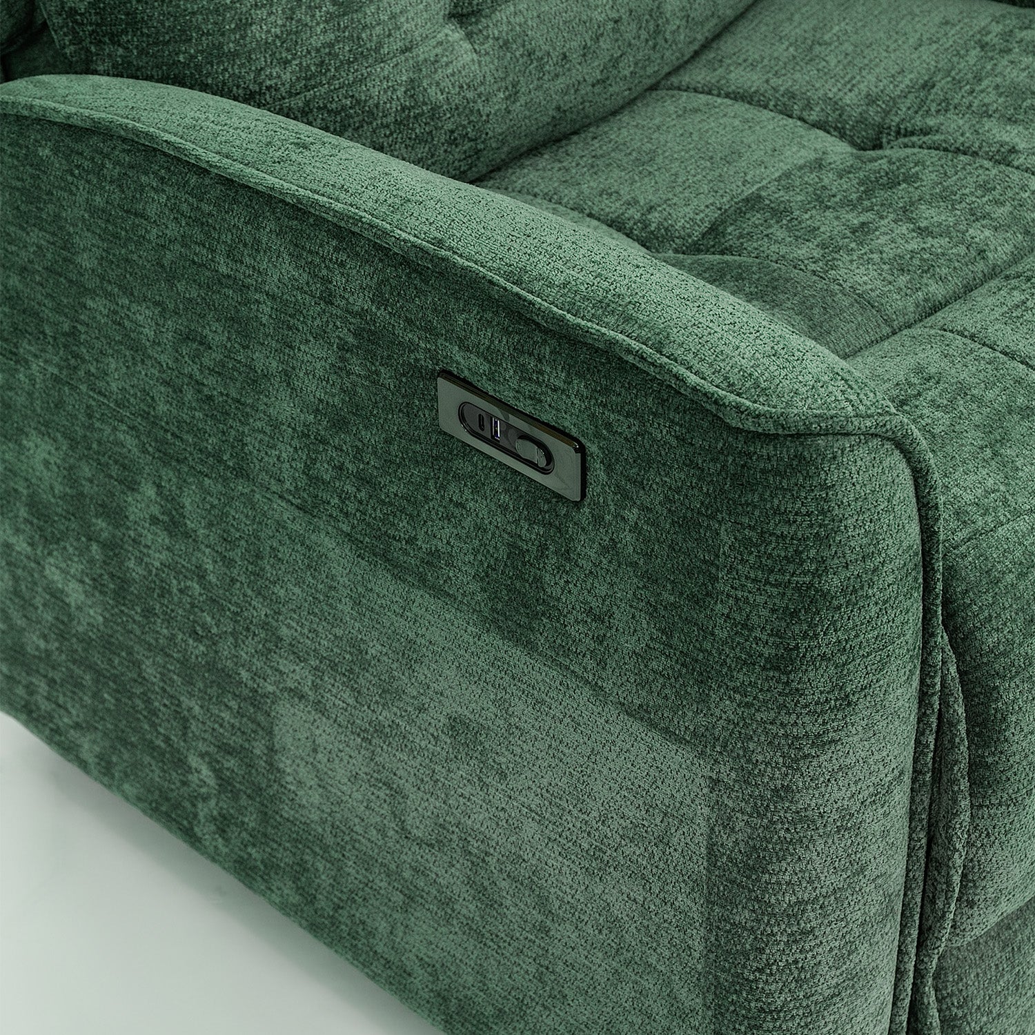 Sillón Reclinable Eléctrico Maya Chenille Verde Oscuro