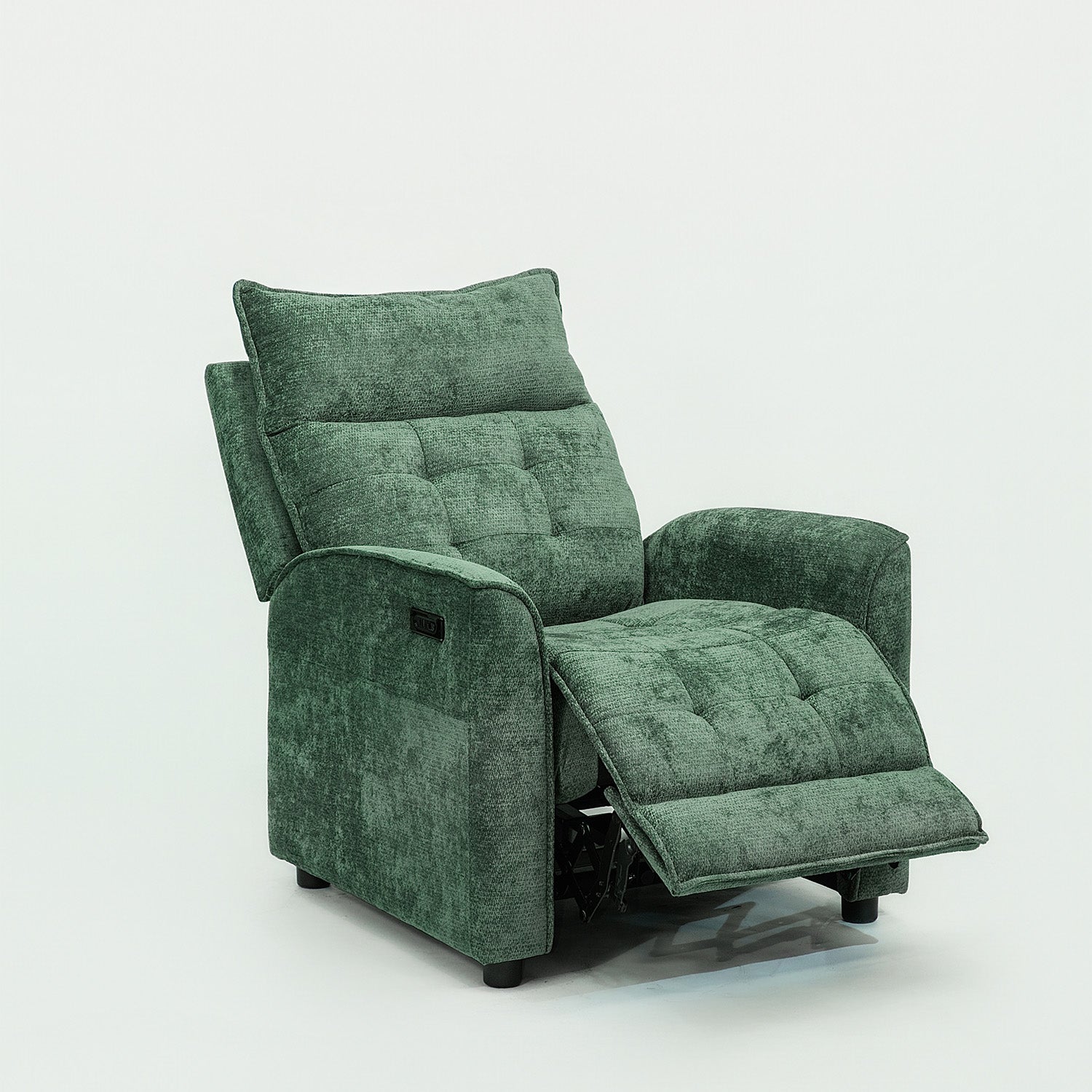 Sillón Reclinable Eléctrico Maya Chenille Verde Oscuro