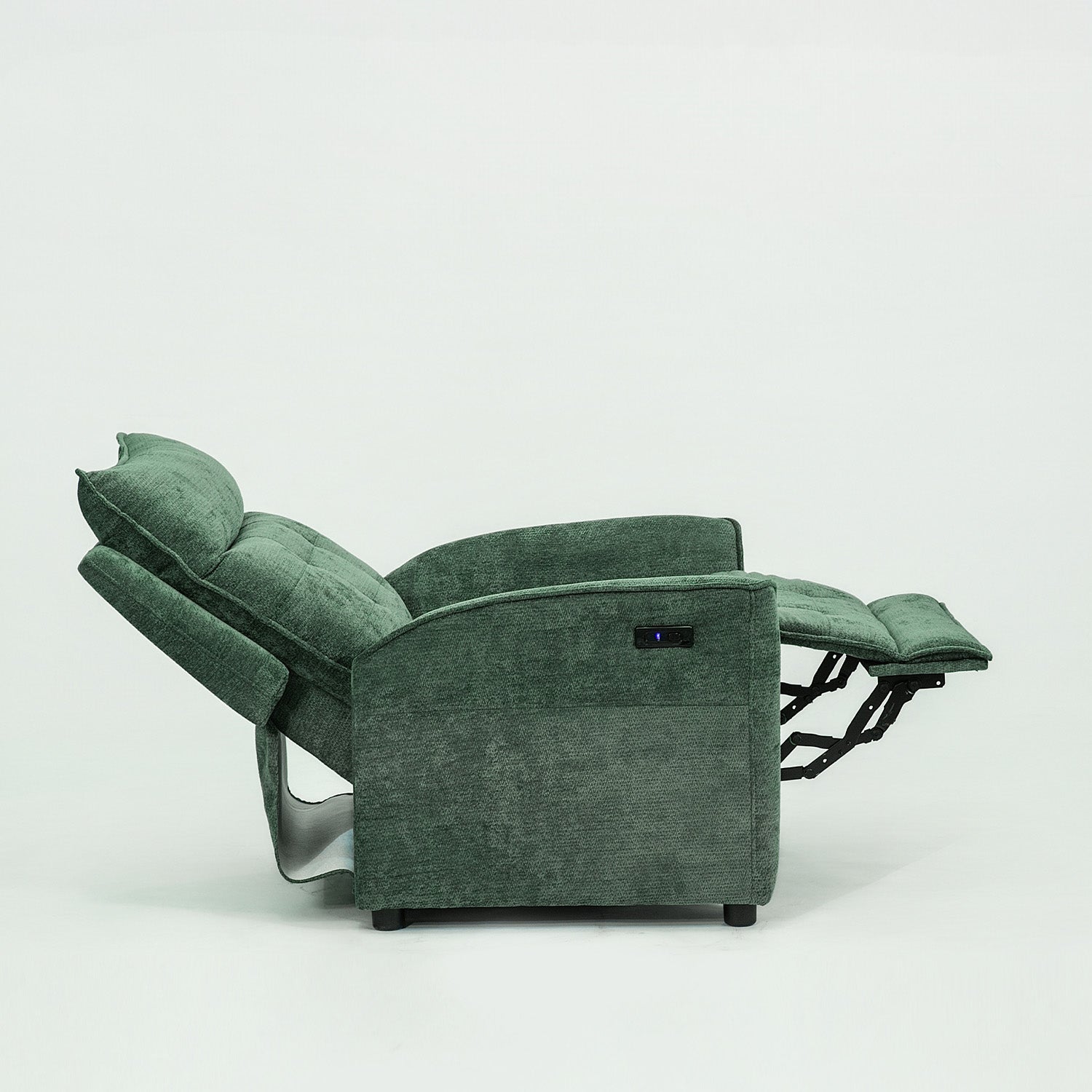 Sillón Reclinable Eléctrico Maya Chenille Verde Oscuro