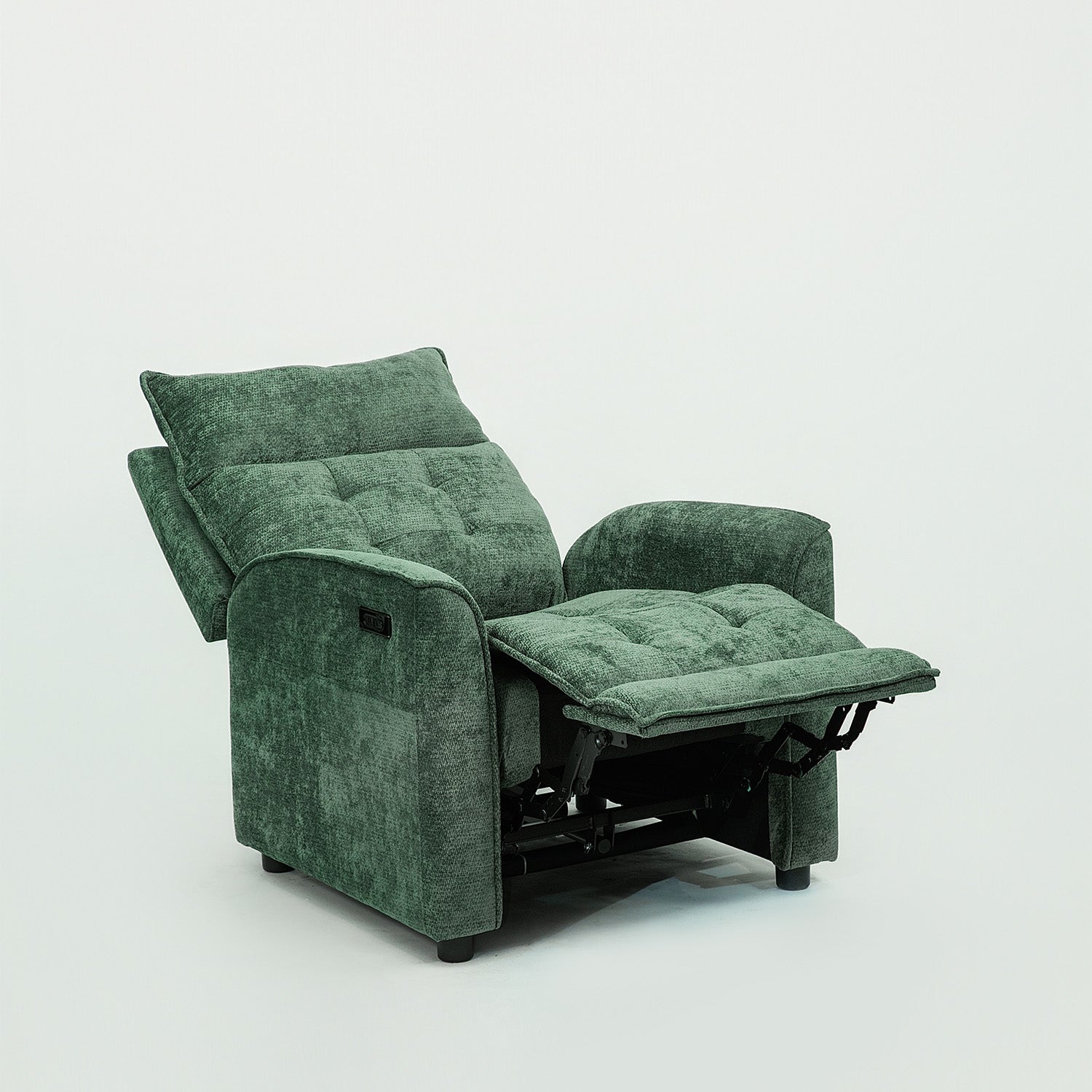 Sillón Reclinable Eléctrico Maya Chenille Verde Oscuro