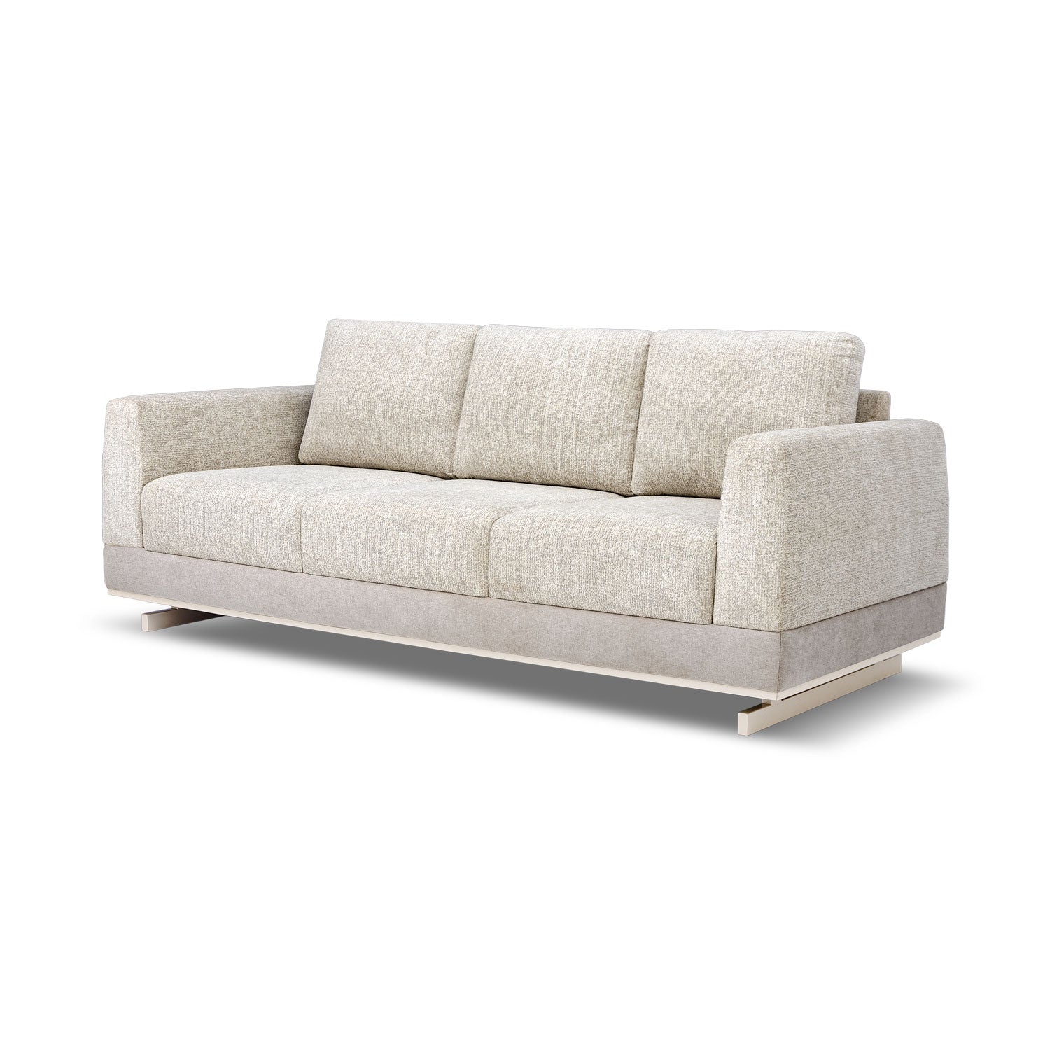 Sofa 3 Puestos Marcus Velvet Diversa Arena, Latte.