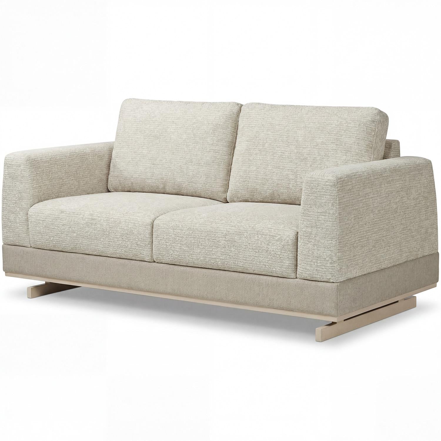 Sofa 2 Puestos Marcus Velvet Diversa Arena, Latte.