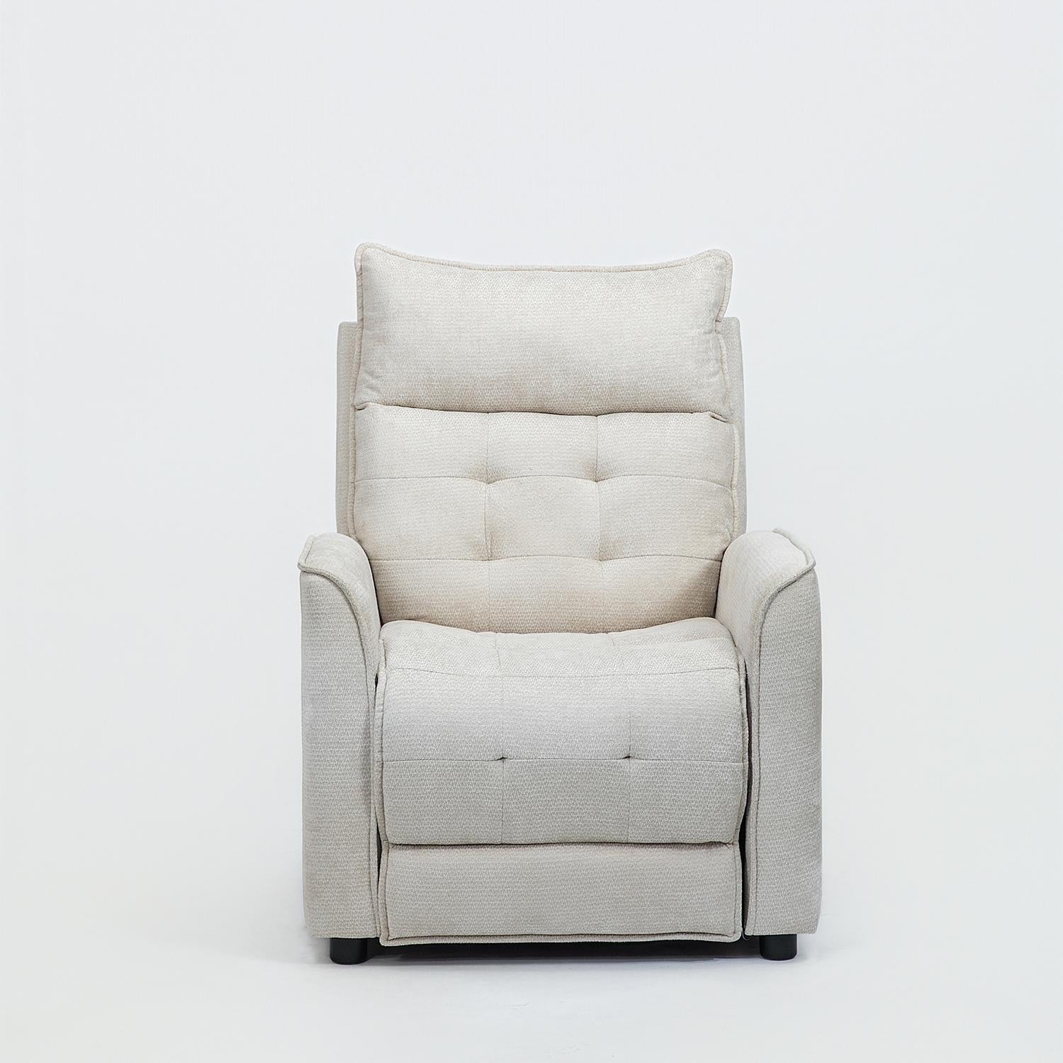Sillón Reclinable Eléctrico Maya Chenille Blanco