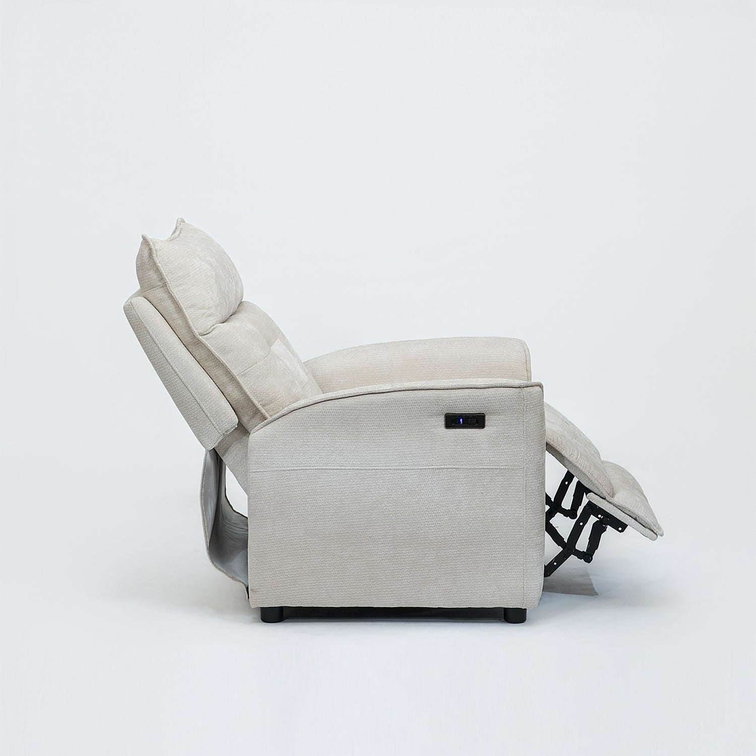 Sillón Reclinable Eléctrico Maya Chenille Blanco
