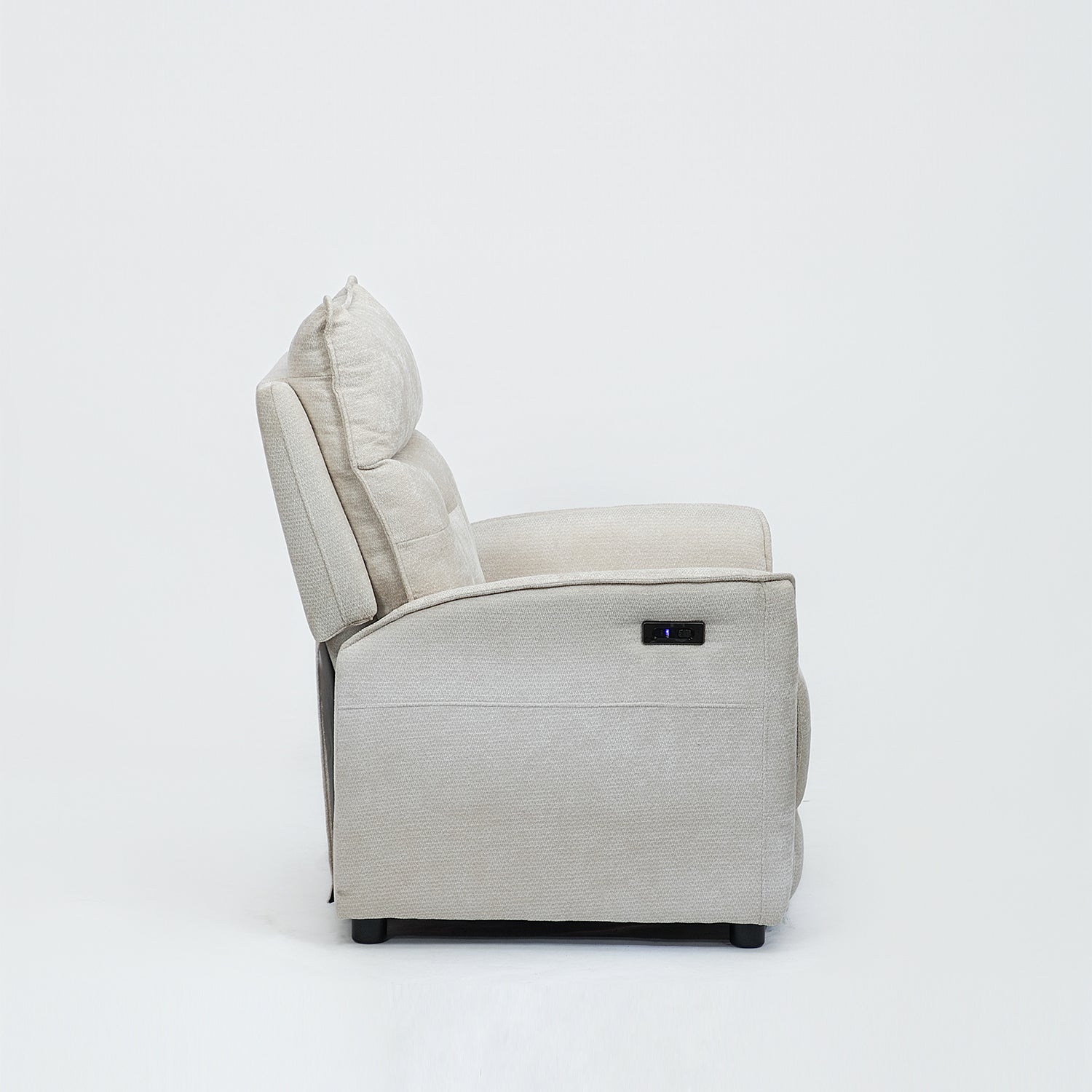 Sillón Reclinable Eléctrico Maya Chenille Blanco