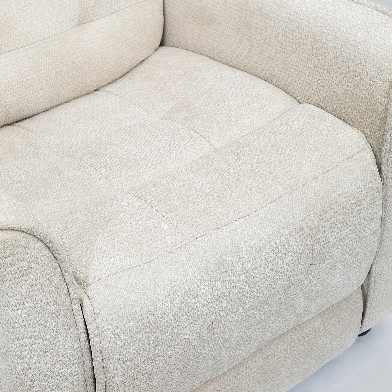 Sillón Reclinable Eléctrico Maya Chenille Blanco