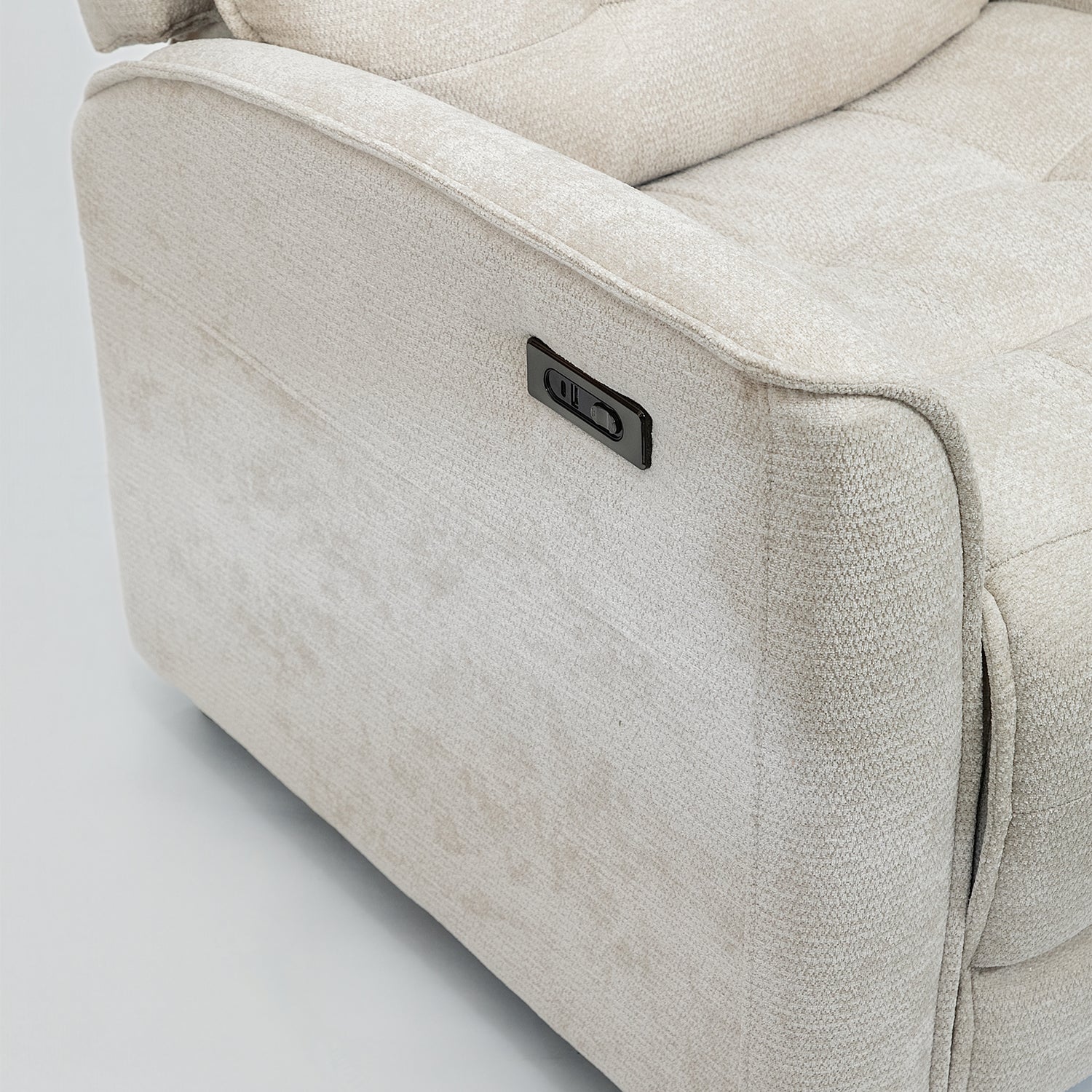 Sillón Reclinable Eléctrico Maya Chenille Blanco
