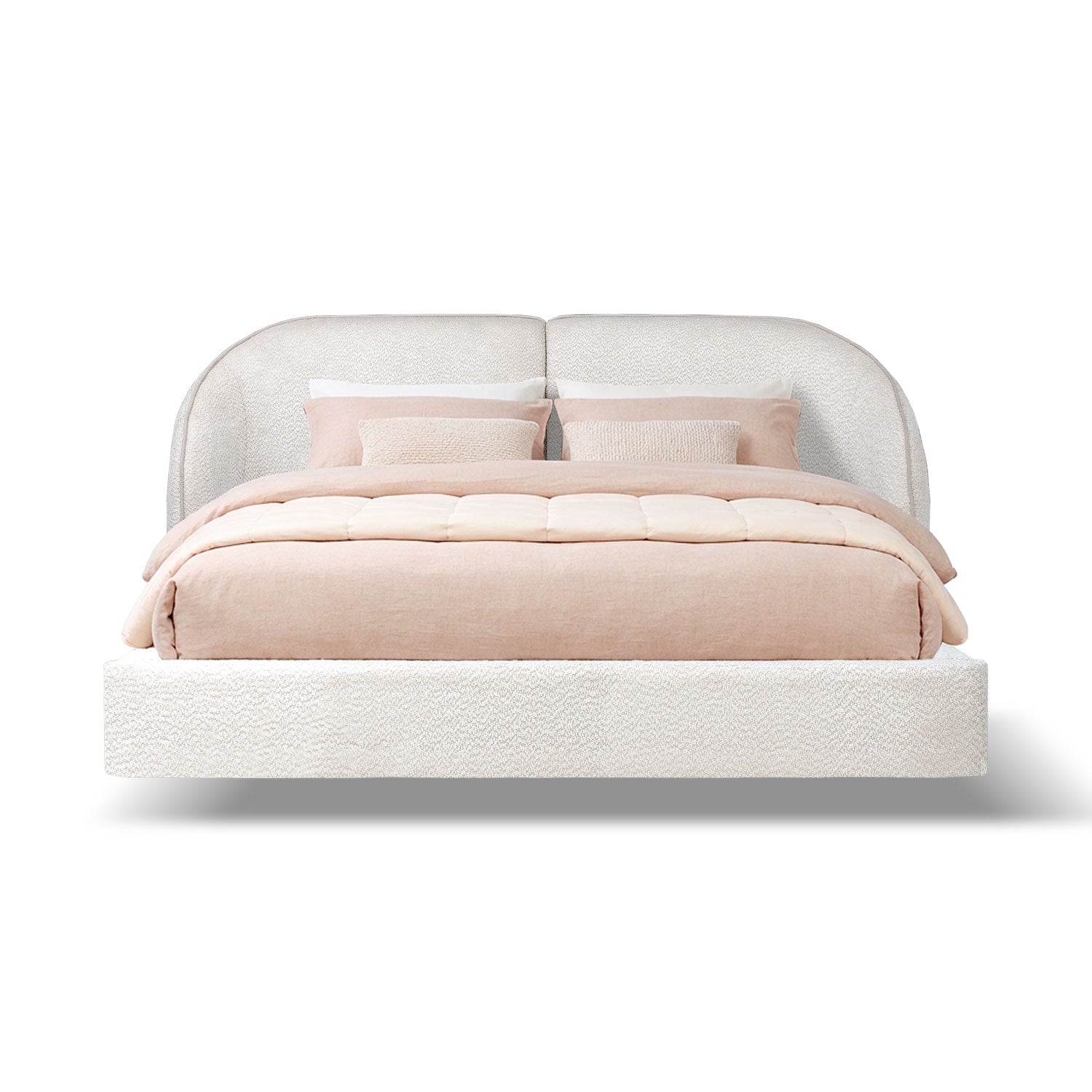 Cama Queen Sienna Microfibra Burdeux Crudo