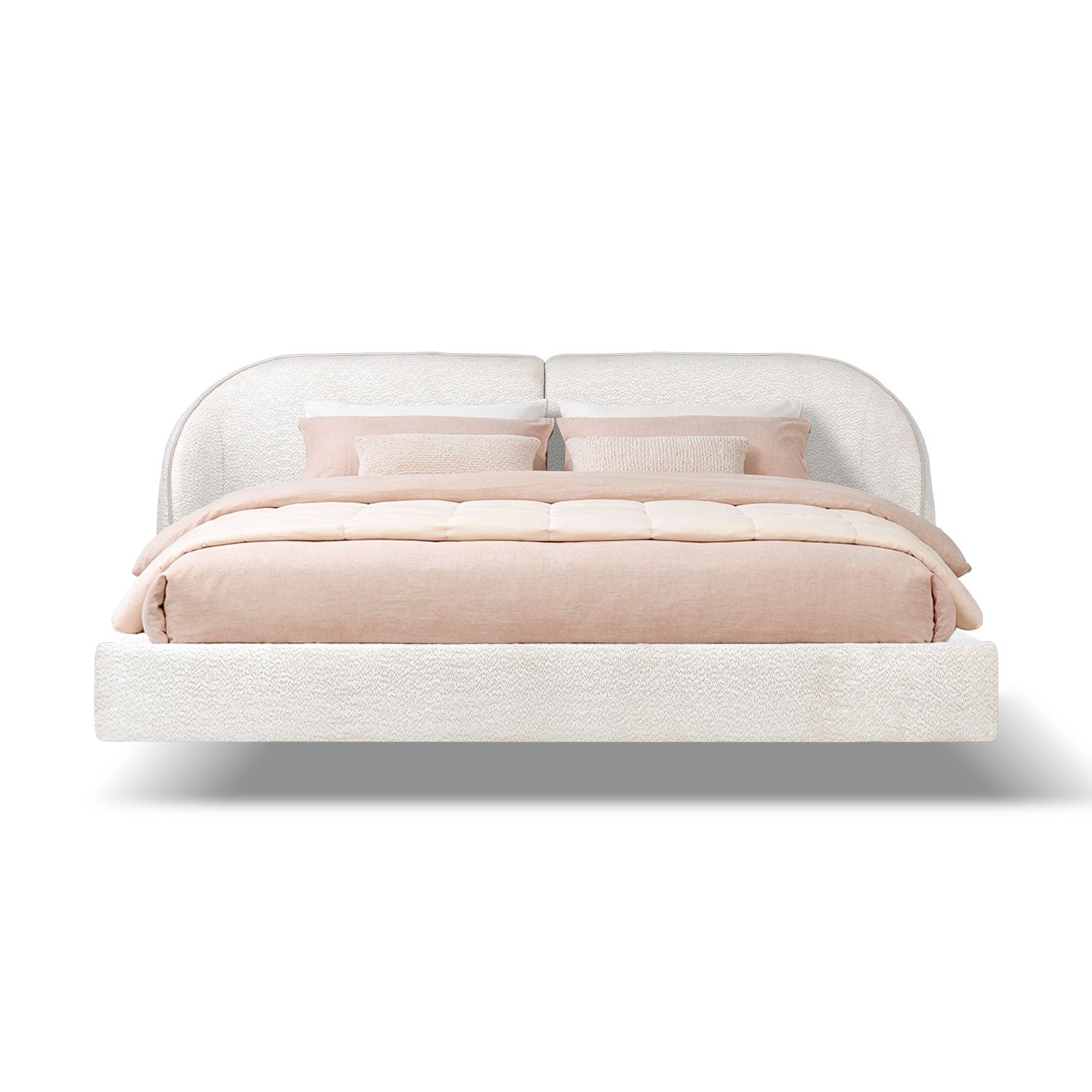 Cama King Sienna Microfibra Burdeux Crudo.
