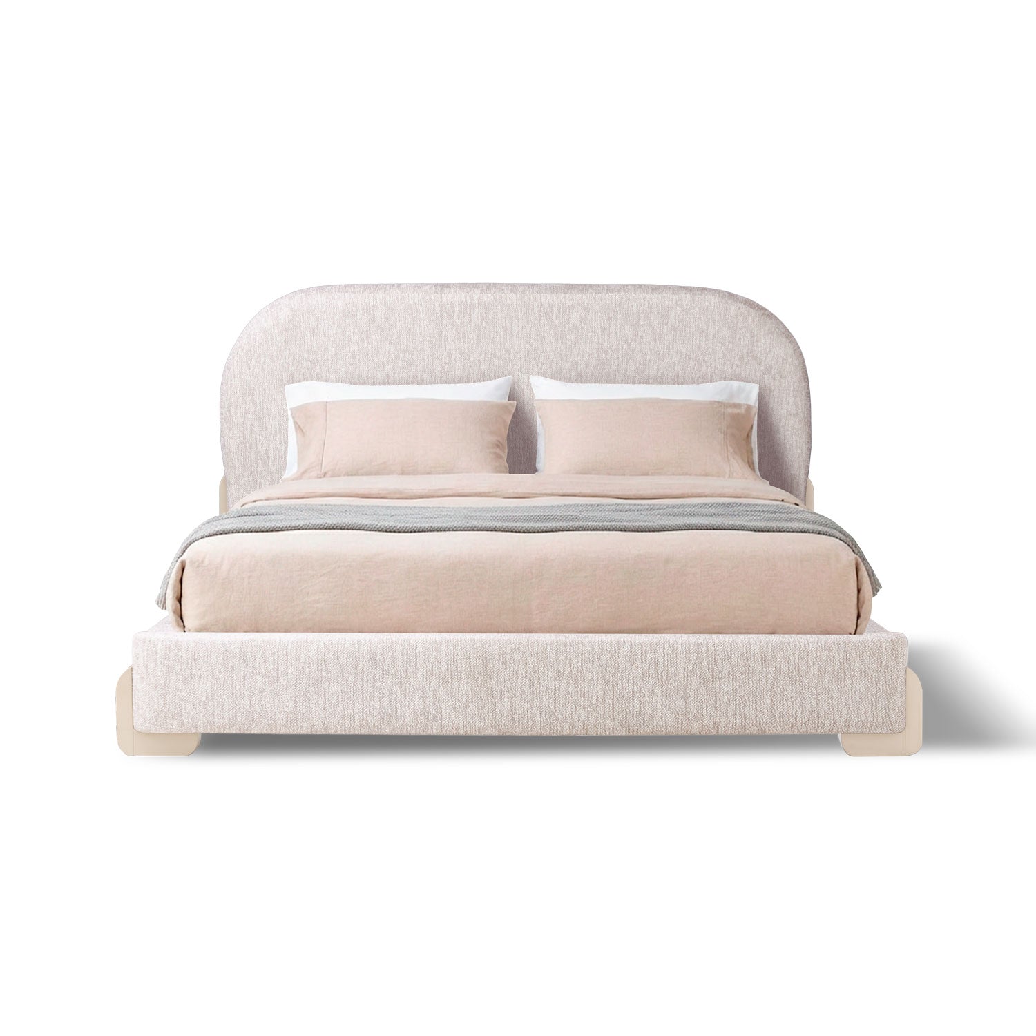Cama Queen London Microfibra Crudo, Latte.