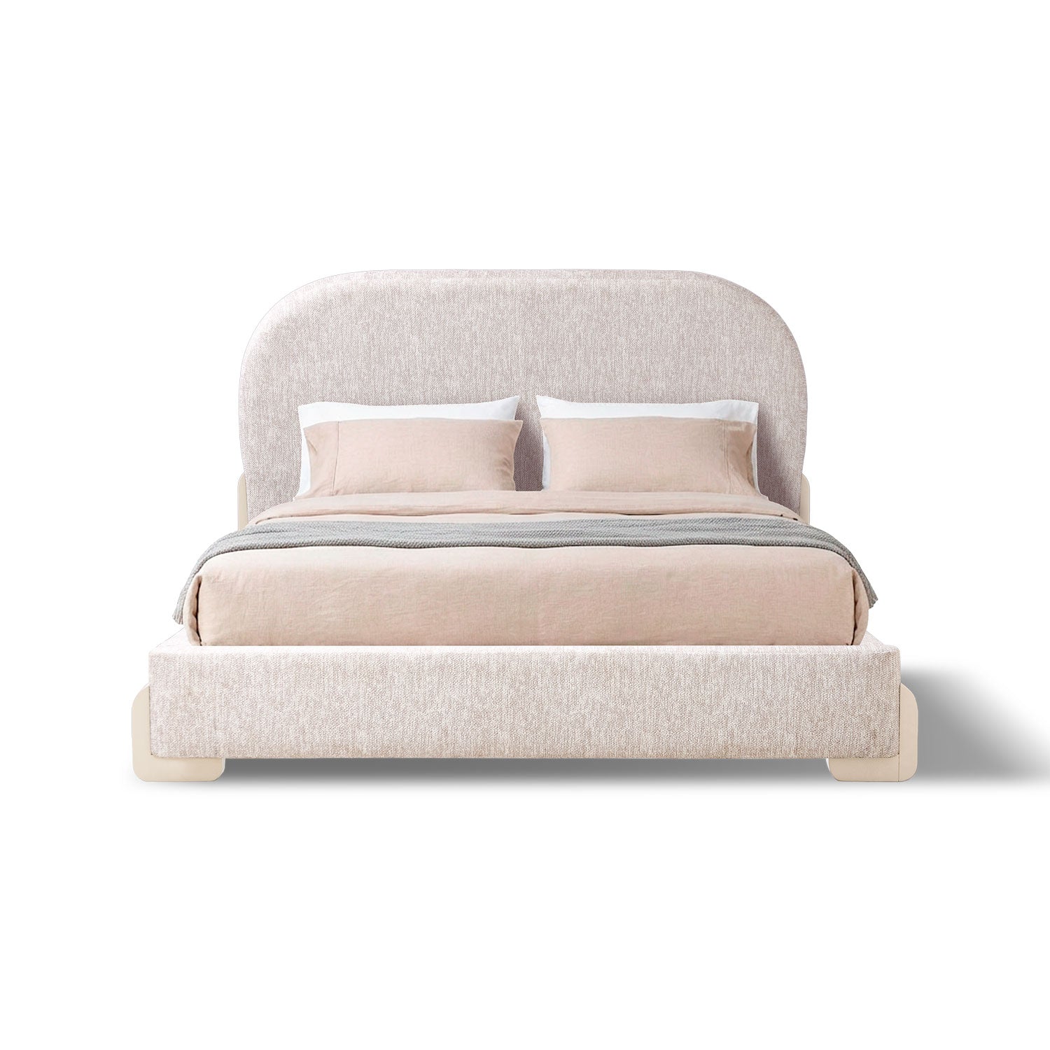 Cama Doble London Microfibra Crudo, Latte.
