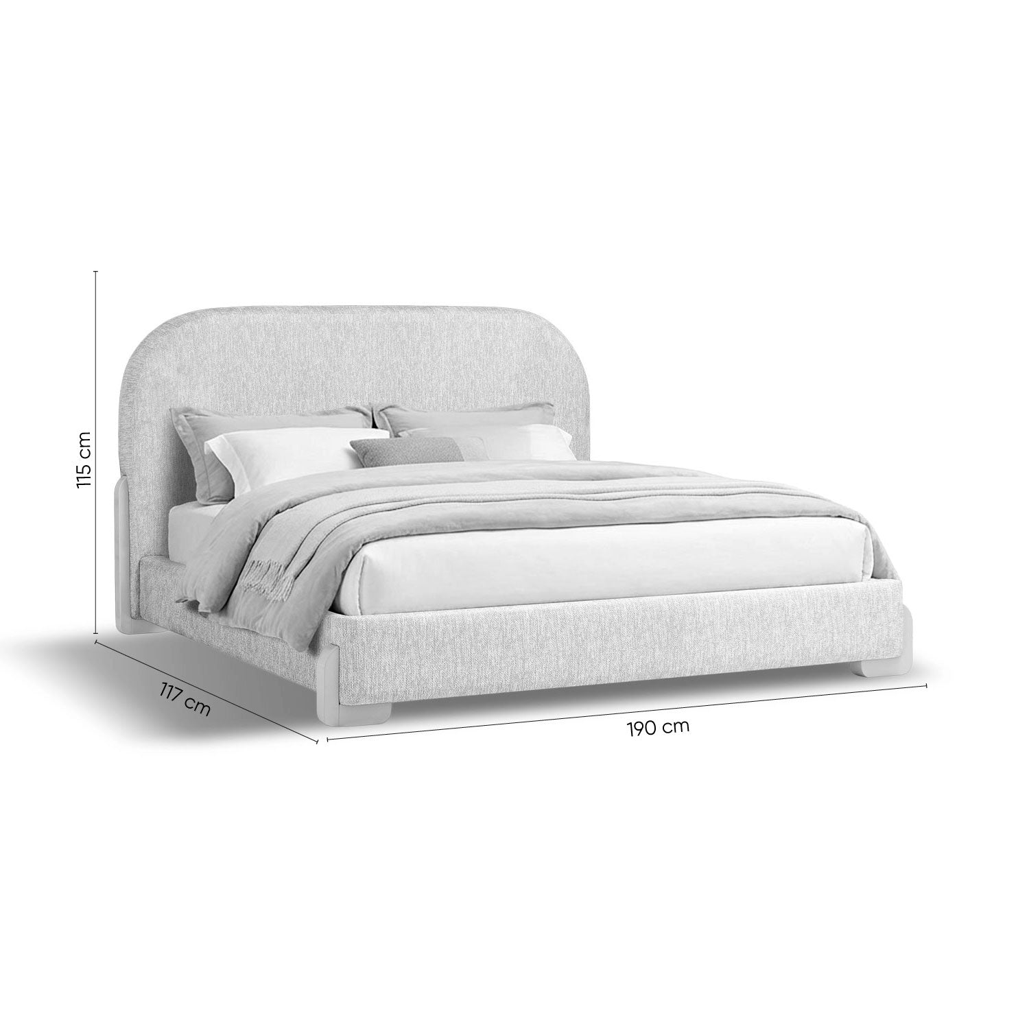 Cama Queen London Microfibra Crudo, Latte.