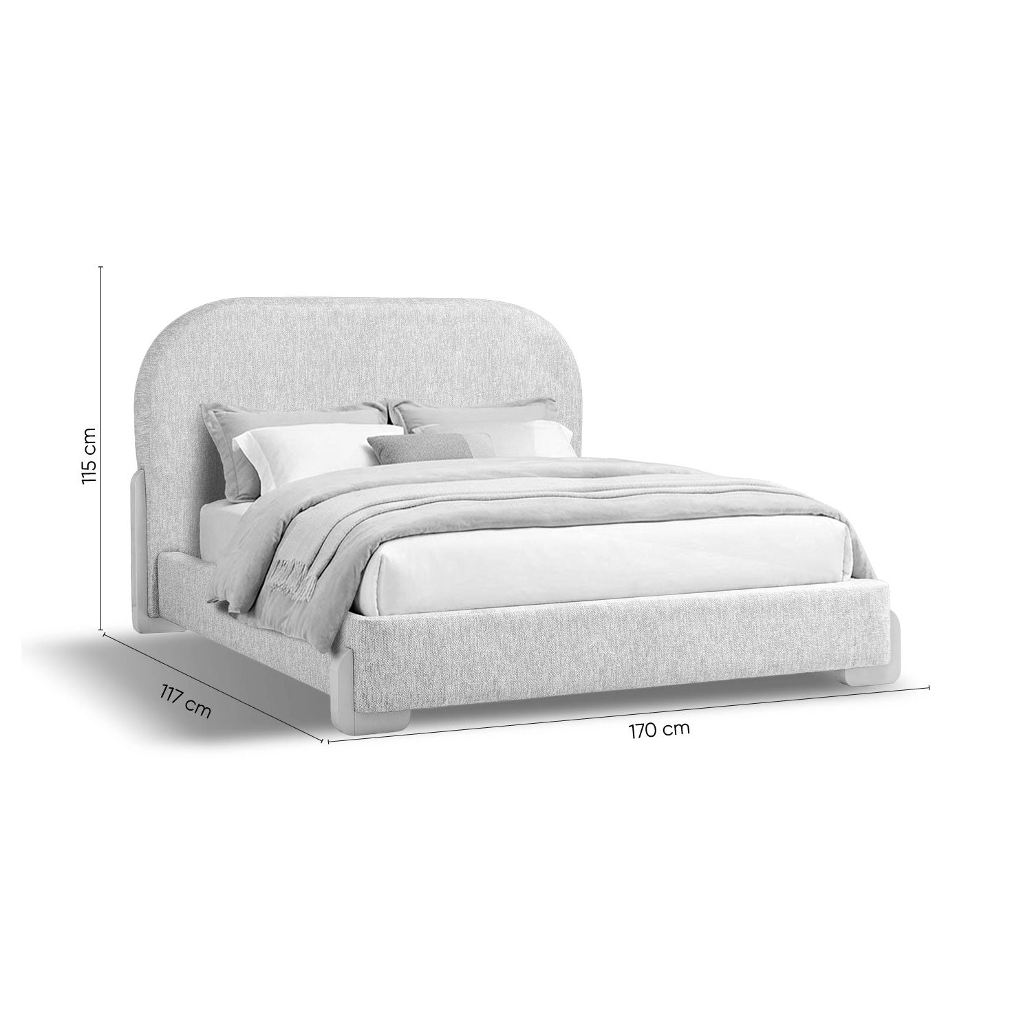 Cama Doble London Microfibra Crudo, Latte.