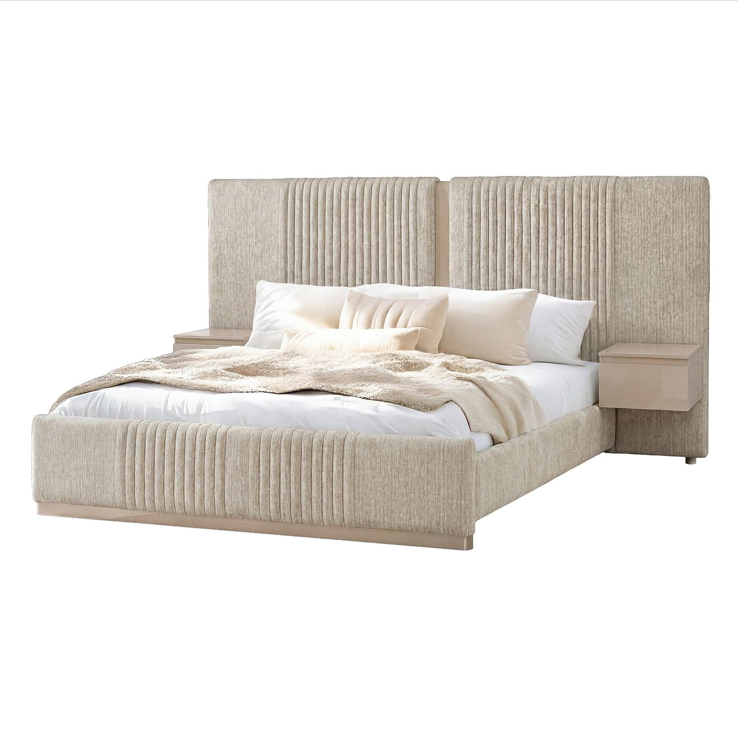 Cama Queen Celestia Boucle Diversa Arena, Latte.