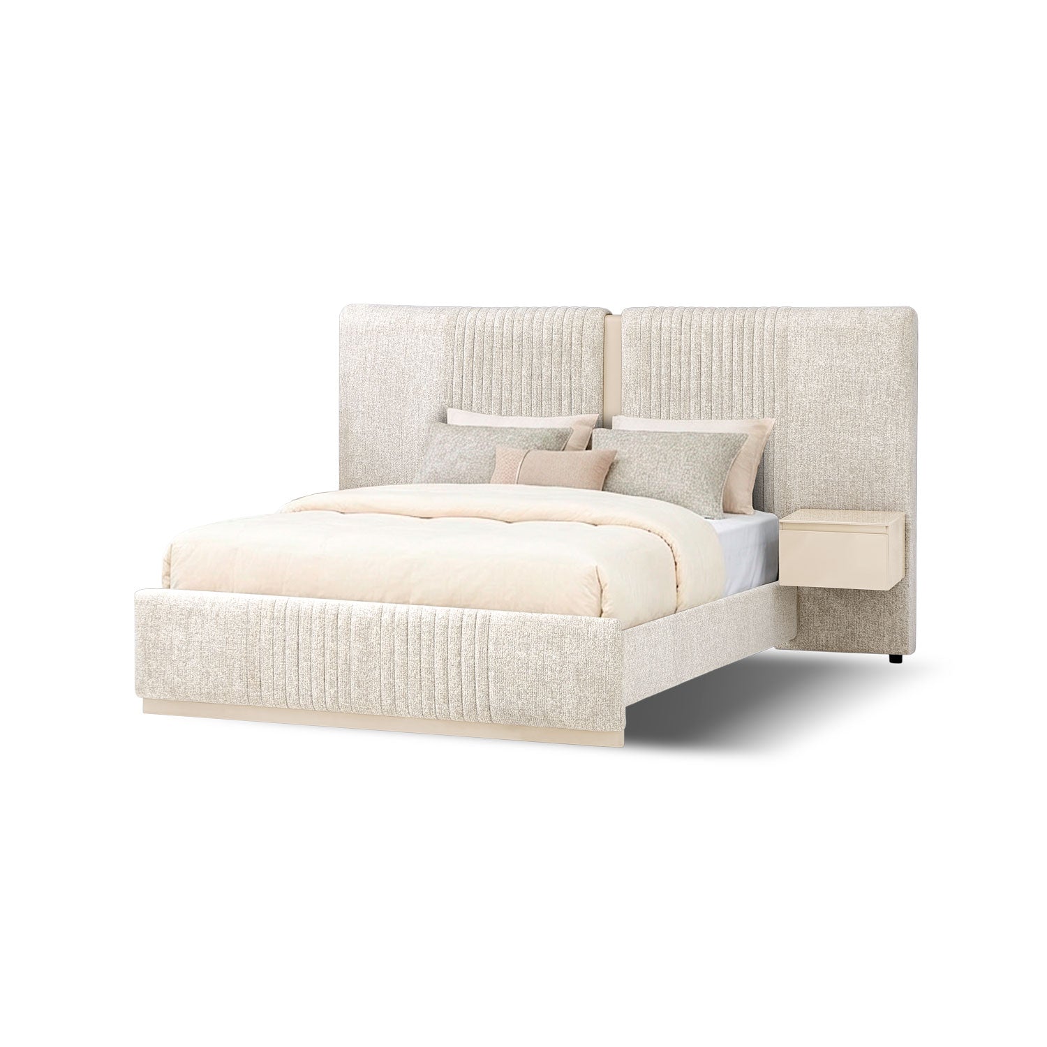 Cama Doble Celestia Boucle Diversa Arena, Latte.