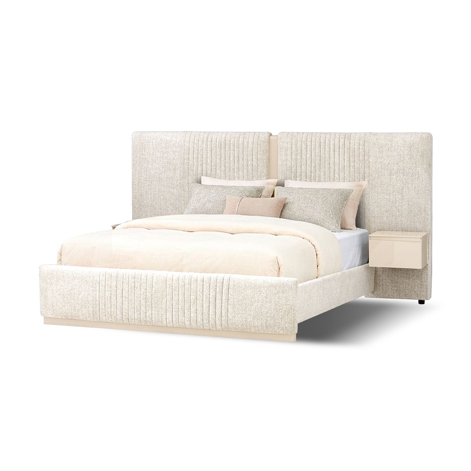 Cama Queen Celestia Boucle Diversa Arena, Latte.