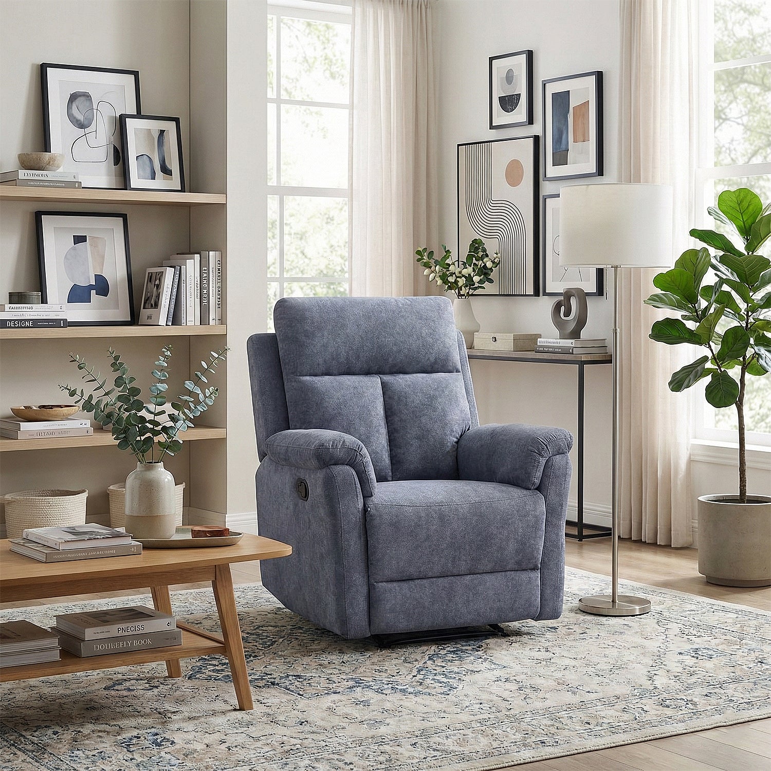 Sillón Reclinable Roterdam Chenille Plomo