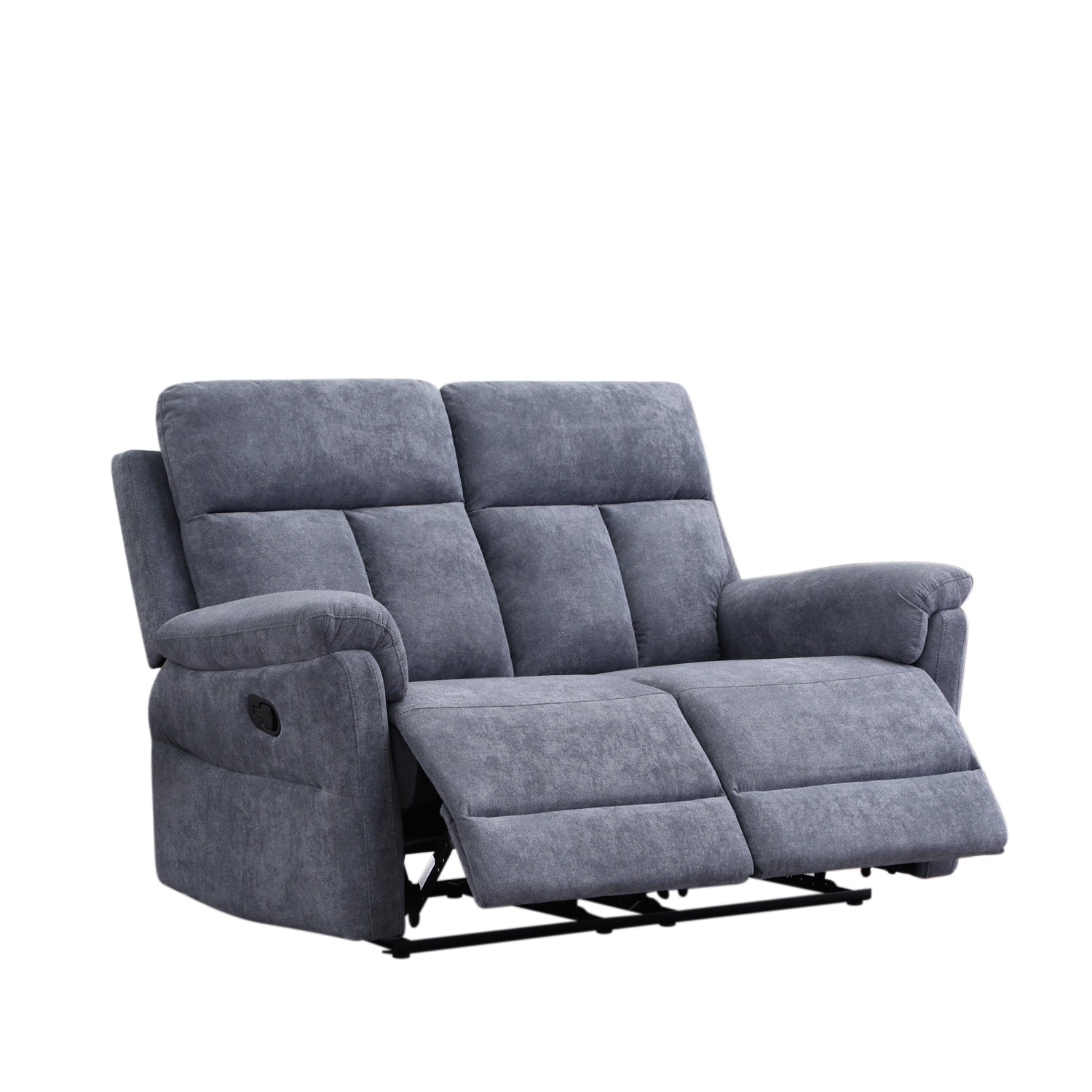 Sofá Reclinable 2 Puestos Roterdam Chenille Plomo