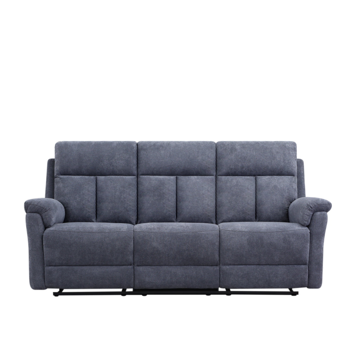 Sofá Reclinable 3 Puestos Roterdam Chenille Plomo