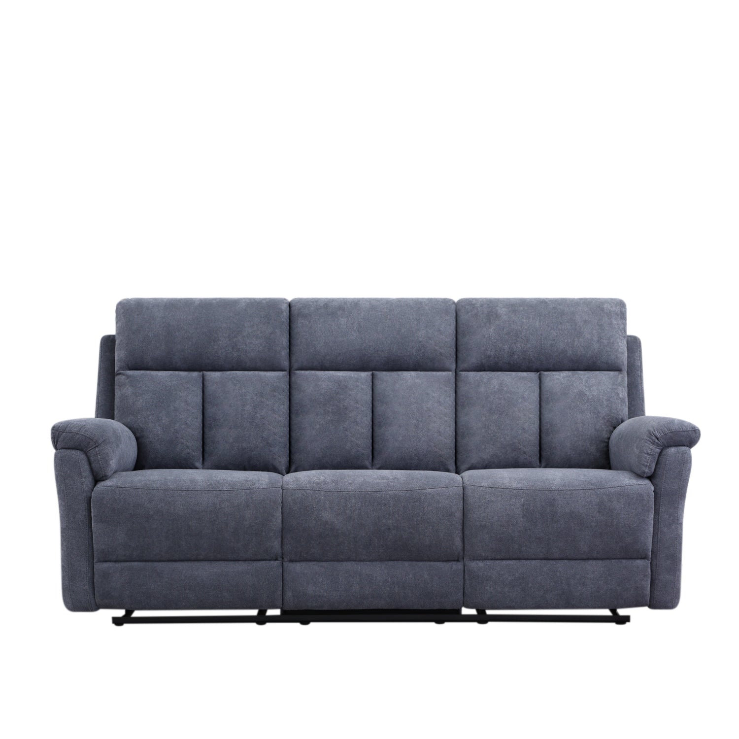 Sofá Reclinable 3 Puestos Roterdam Chenille Plomo