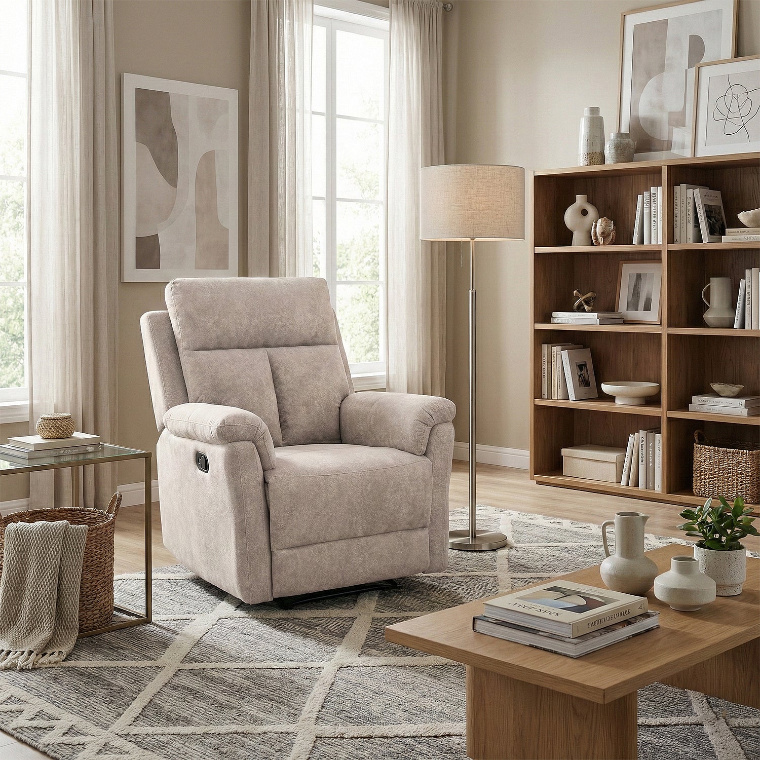 Sillón Reclinable Roterdam Chenille Beige