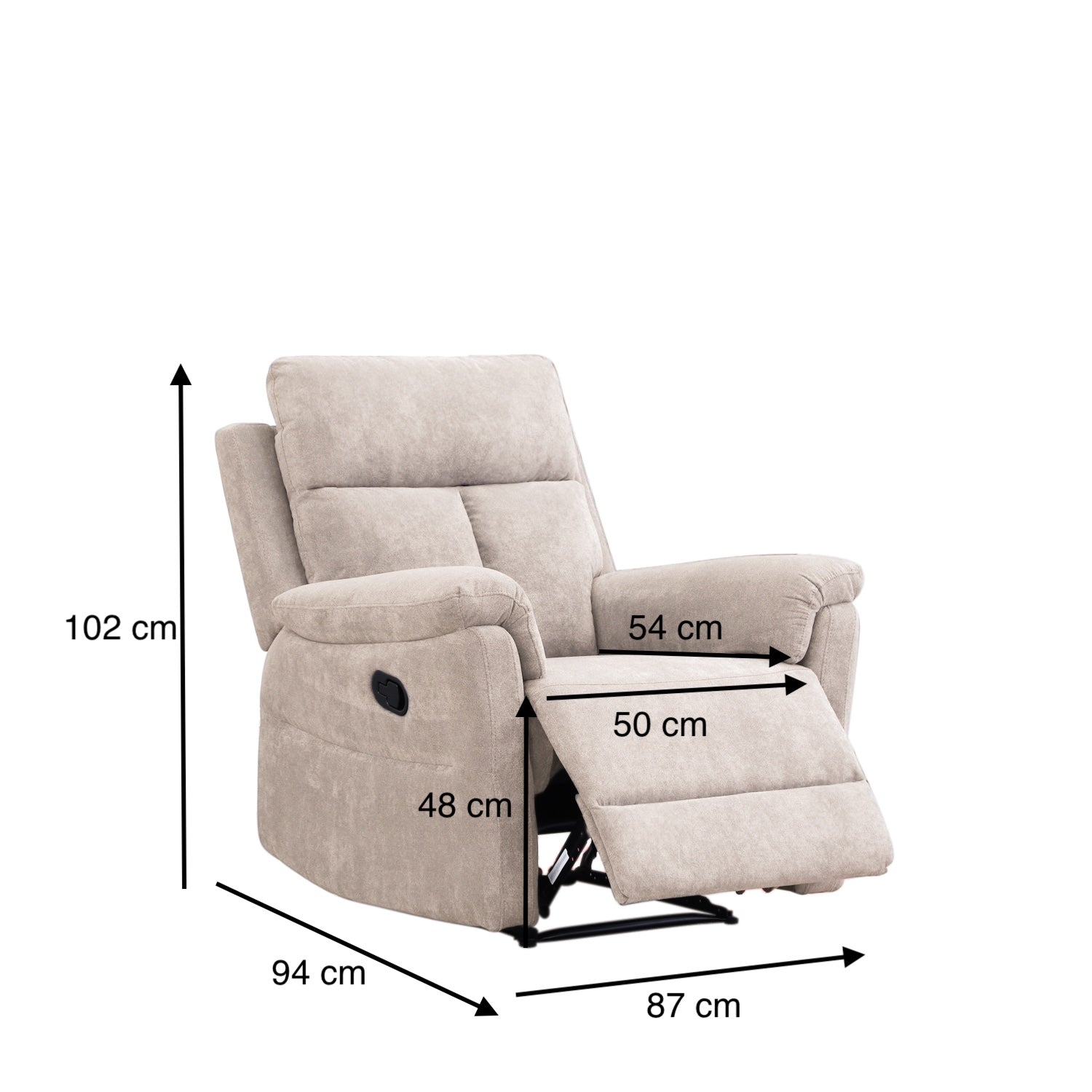 Sillón Reclinable Roterdam Chenille Beige