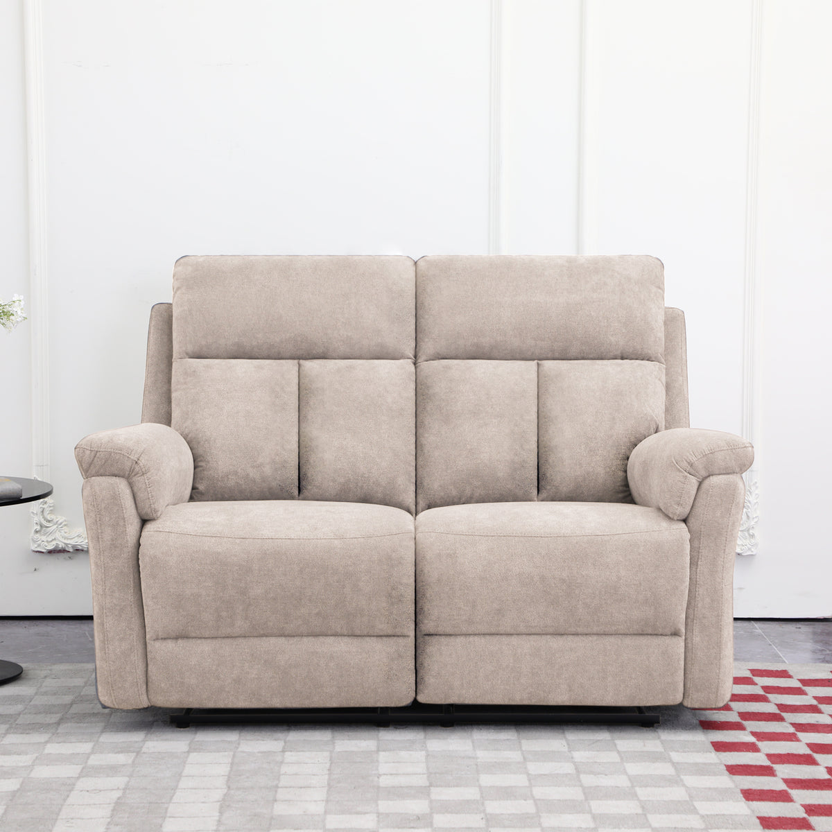 Sofá Reclinable 2 Puestos Roterdam Chenille Beige