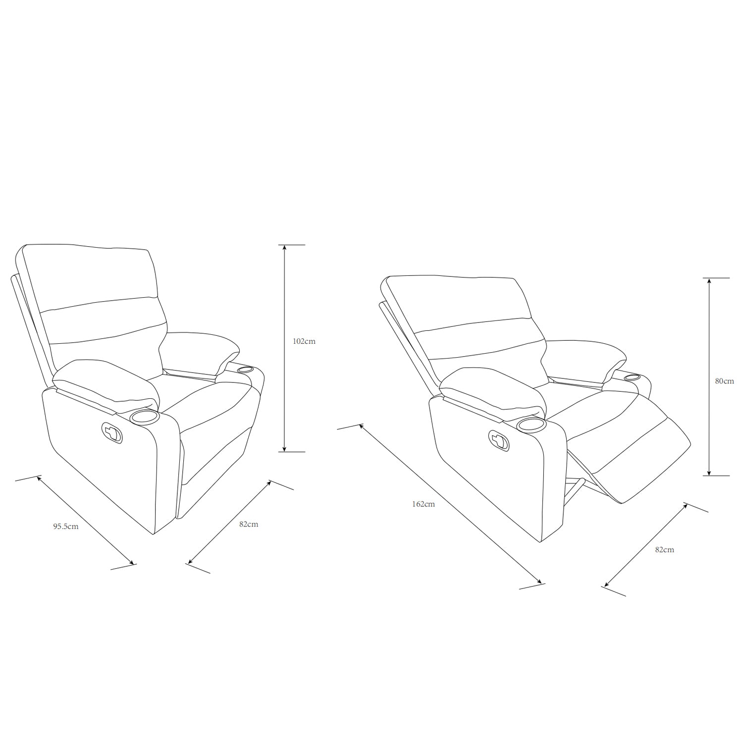 Sillón Reclinable Ari Chenille Verde