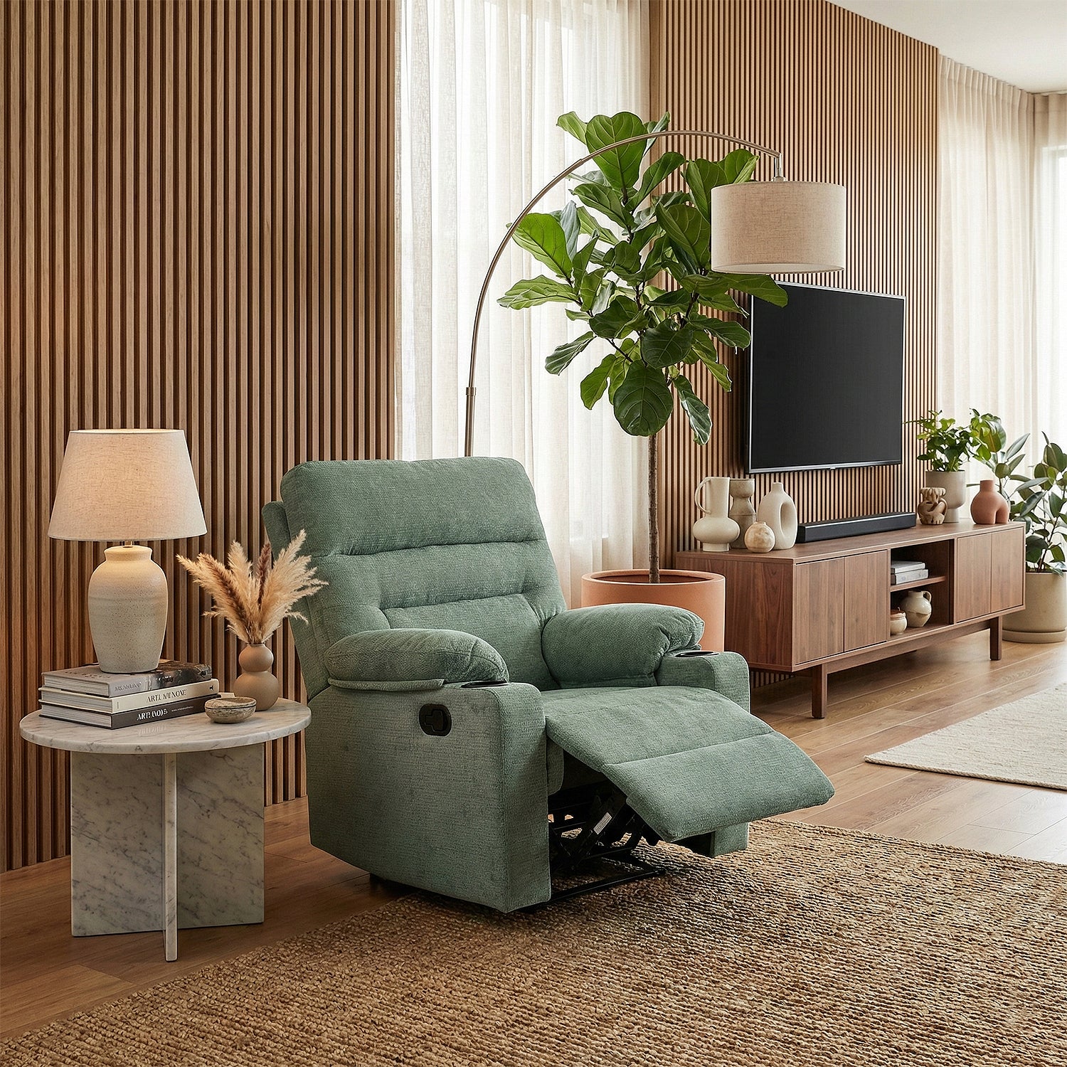 Sillón Reclinable Ari Chenille Verde