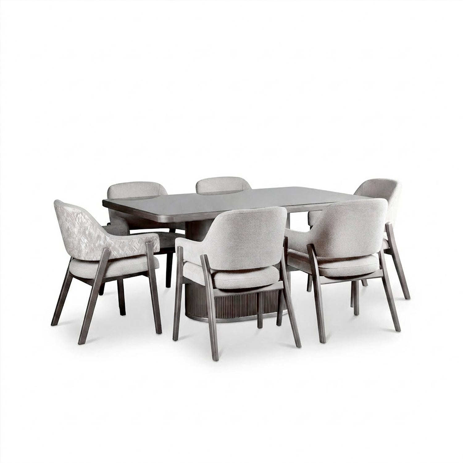 Comedor 6 Puestos Fendi Boucle Almendra, Taupe Perla