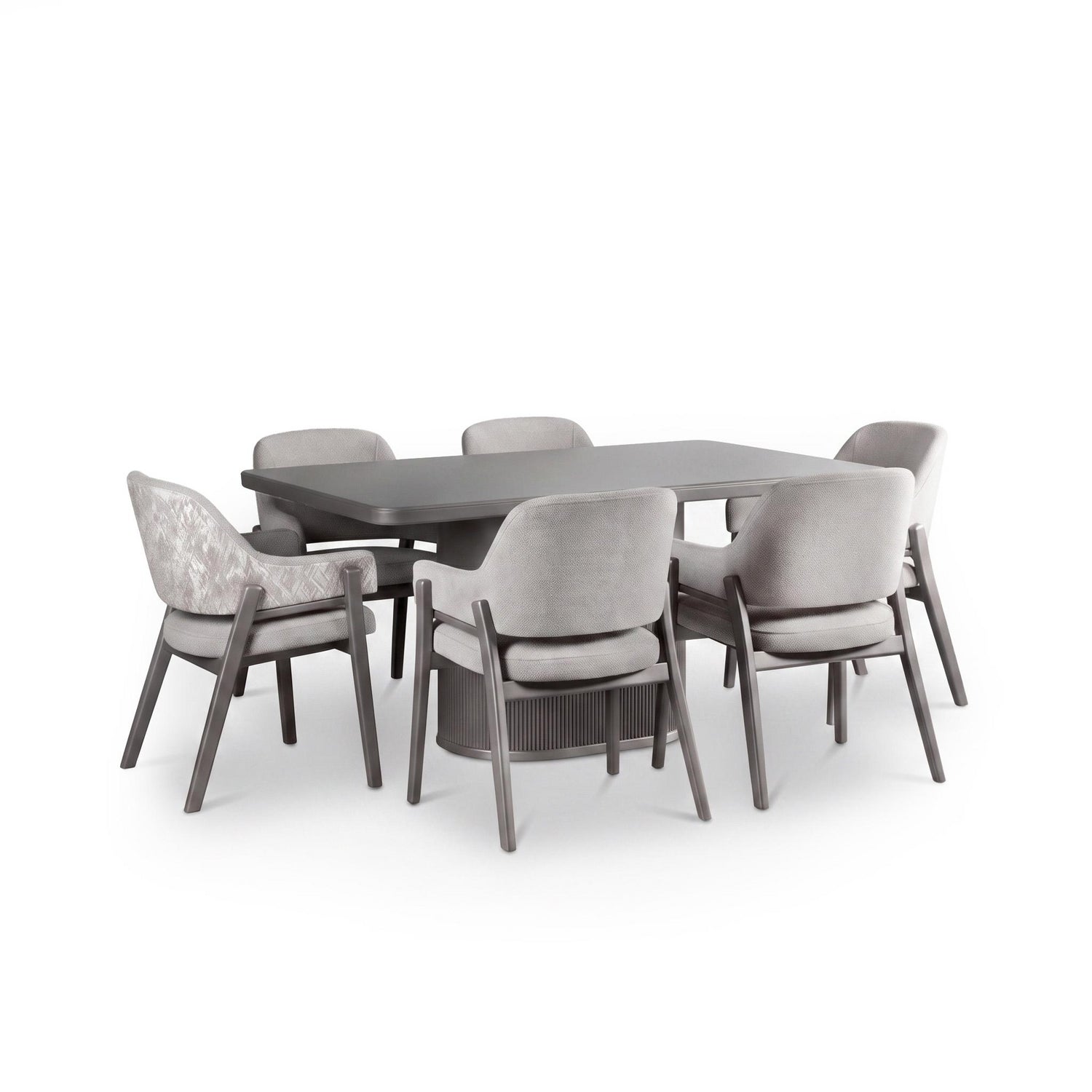 Comedor 6 Puestos Fendi Boucle Almendra, Taupe Perla