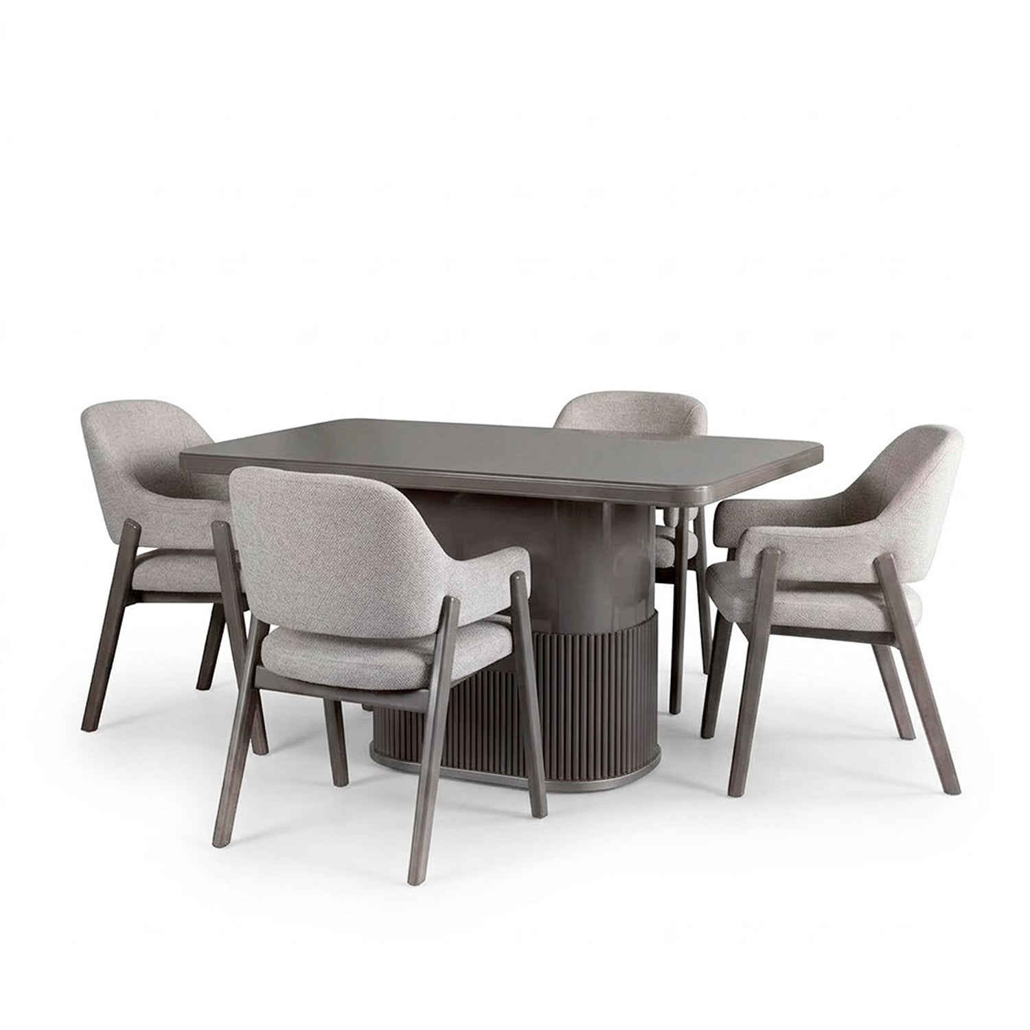 Comedor 4 Puestos Fendi Boucle Almendra, Taupe Perla