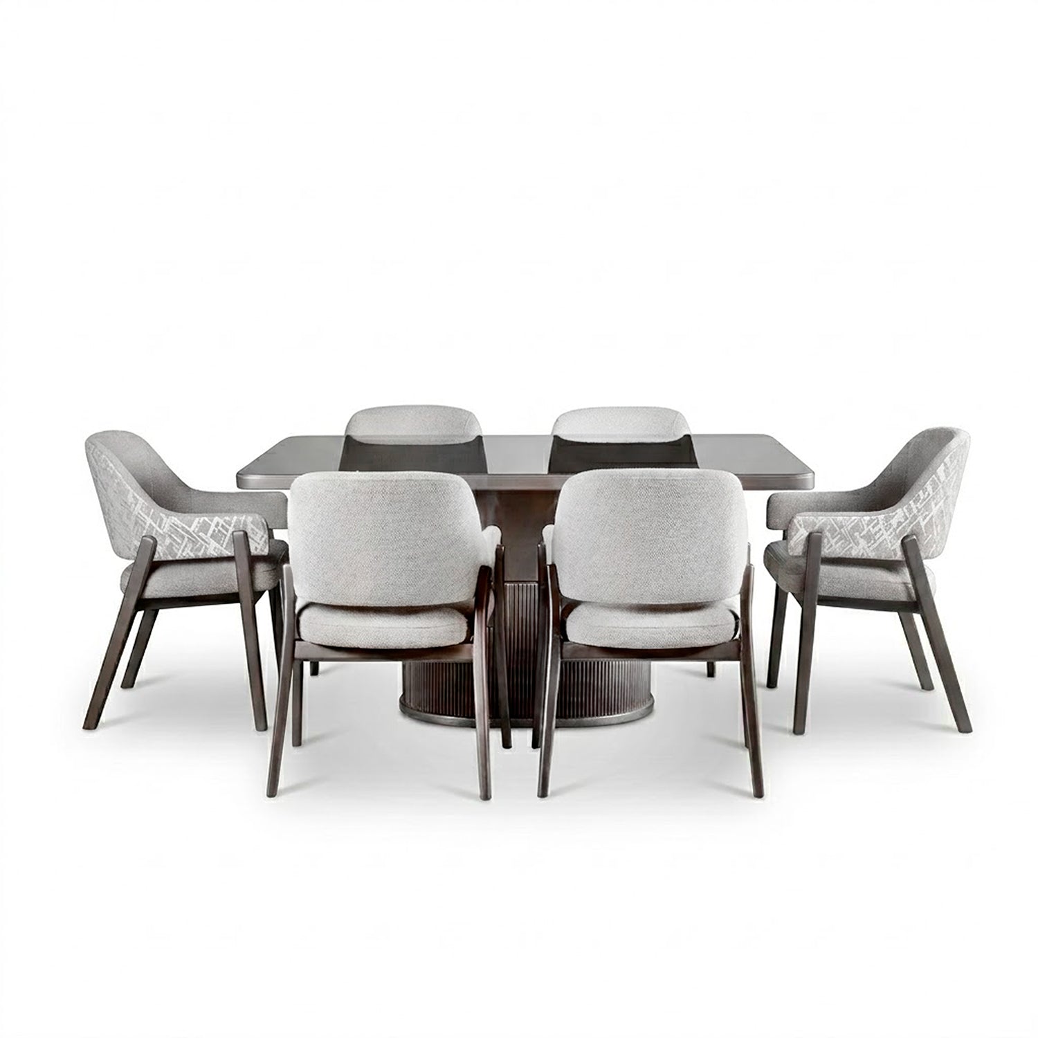 Comedor 6 Puestos Fendi Boucle Almendra, Taupe Perla