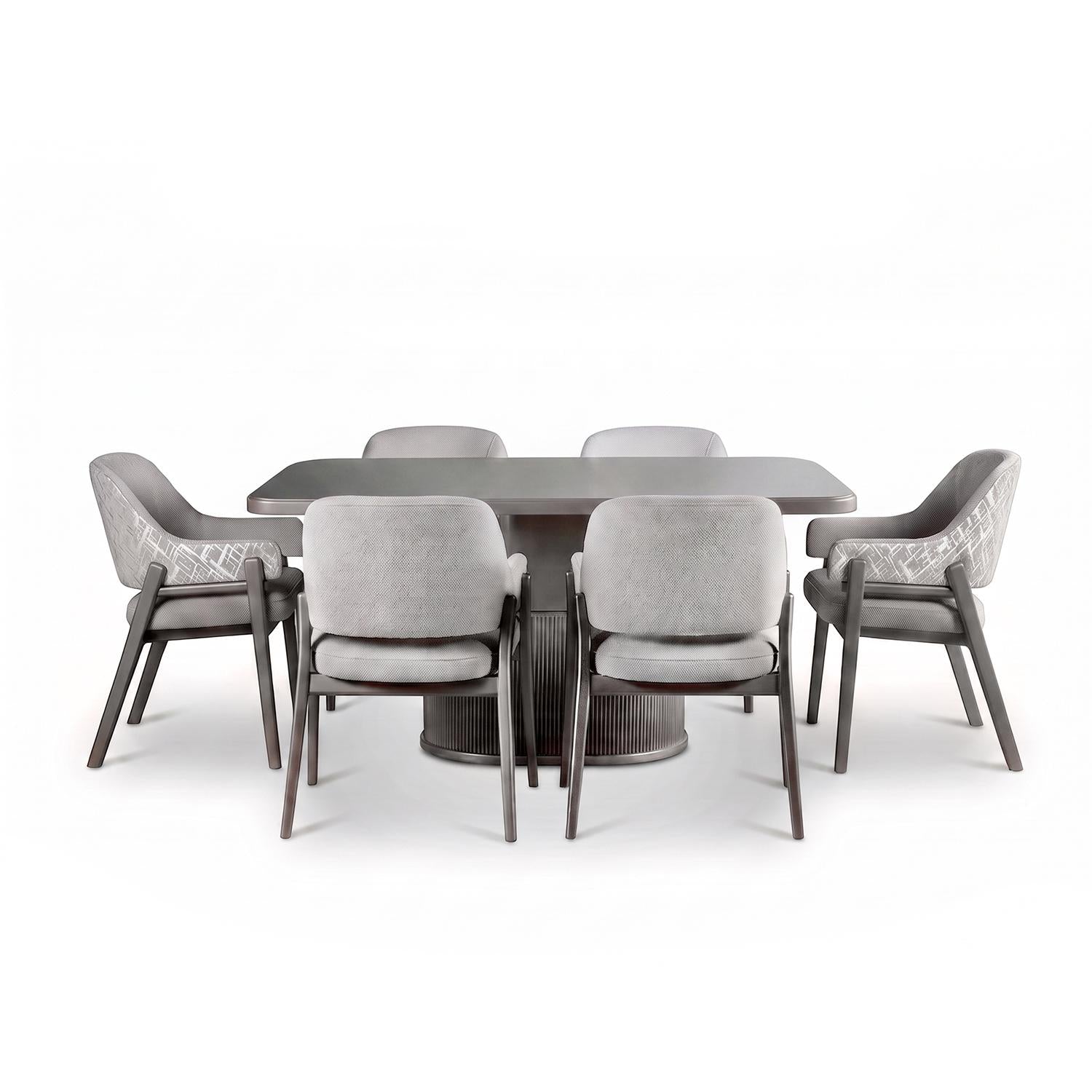 Comedor 6 Puestos Fendi Boucle Almendra, Taupe Perla