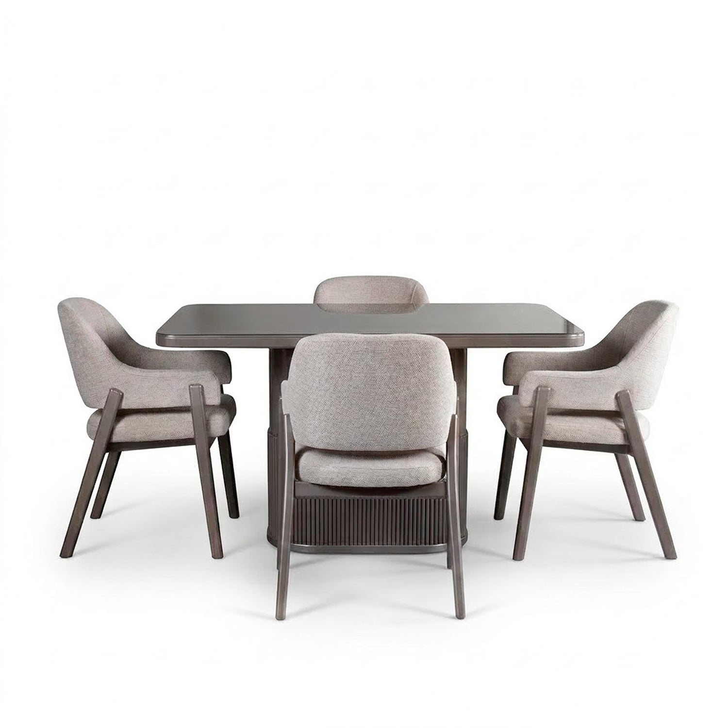 Comedor 4 Puestos Fendi Boucle Almendra, Taupe Perla
