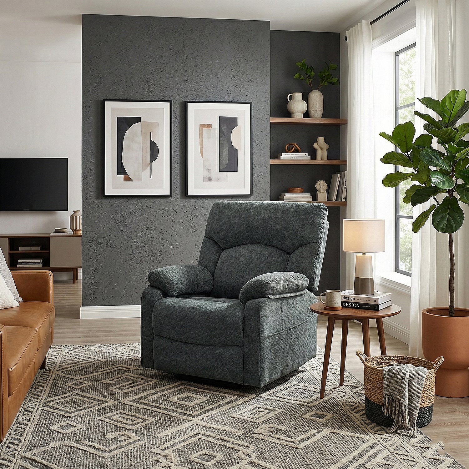 Sillón Reclinable Aspen Chenille Gris