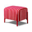 Puff Arthur Velvet Rayas Rosa, Rojo Cuadrado