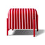 Puff Arthur Velvet Rayas Rosa, Rojo Cuadrado