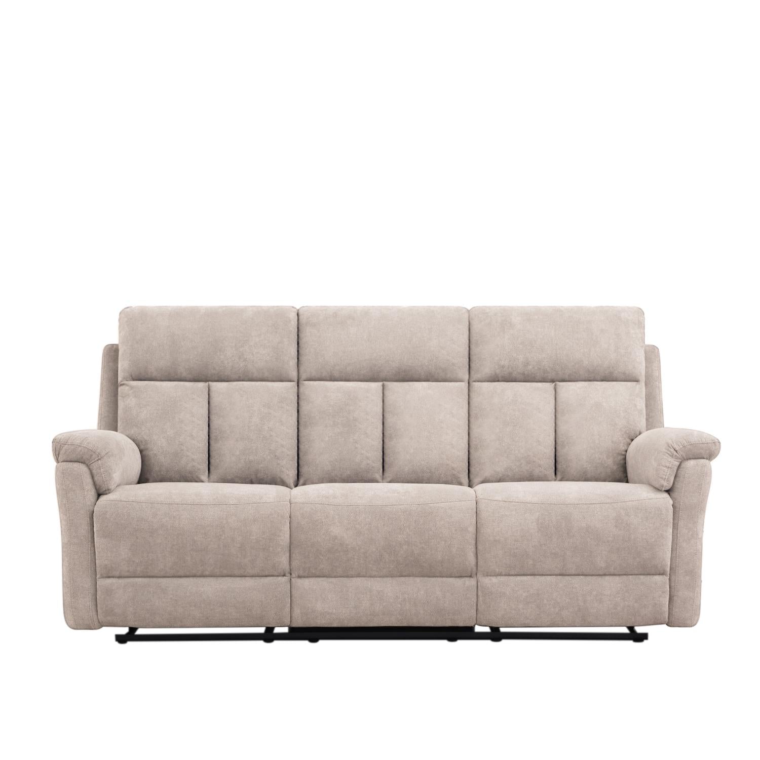 Sofá Reclinable 3 Puestos Roterdam Chenille Beige