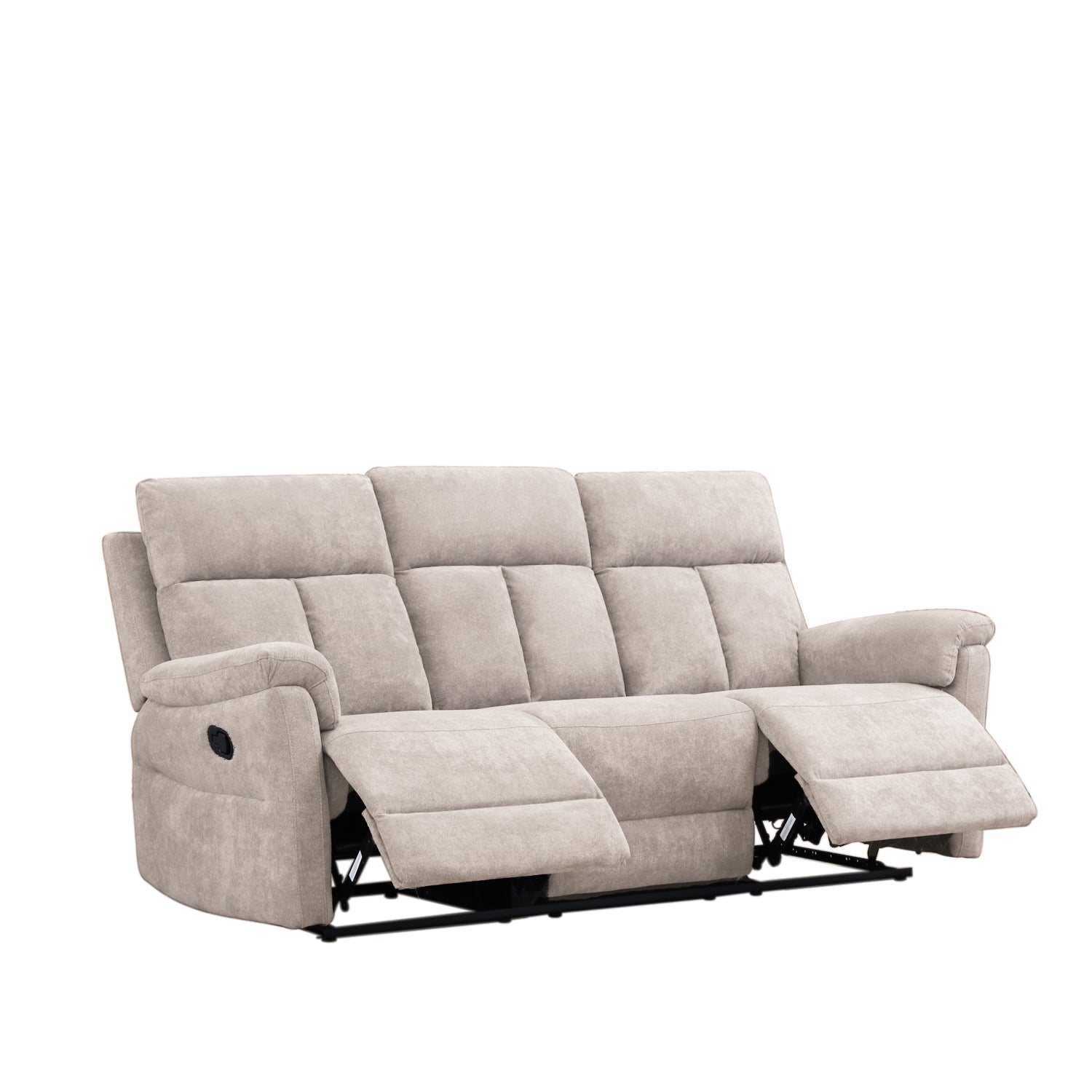 Sofá Reclinable 3 Puestos Roterdam Chenille Beige