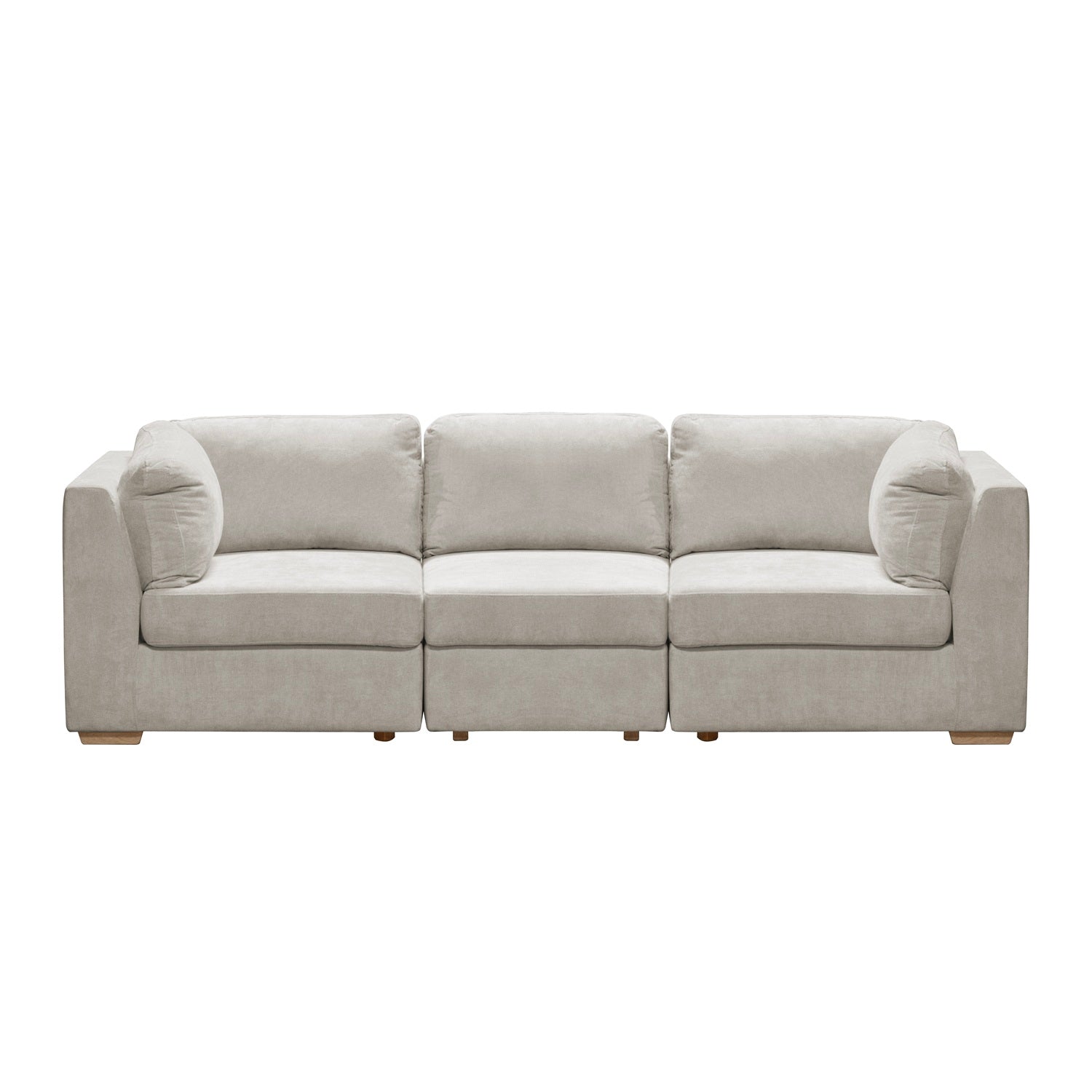 Sofá Astro 3 Puestos Chenille Impetu Beige, Natural 3 Piezas