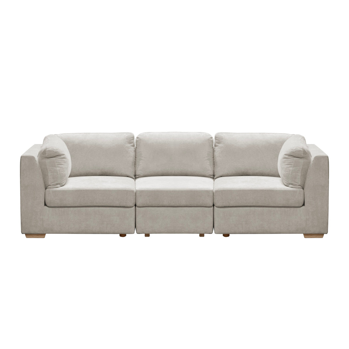 Sofá Astro 3 Puestos Chenille Impetu Beige, Natural 3 Piezas