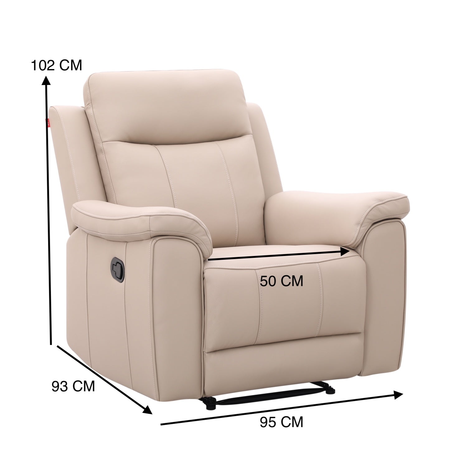 Sillón Reclinable Lola Cuero Beige