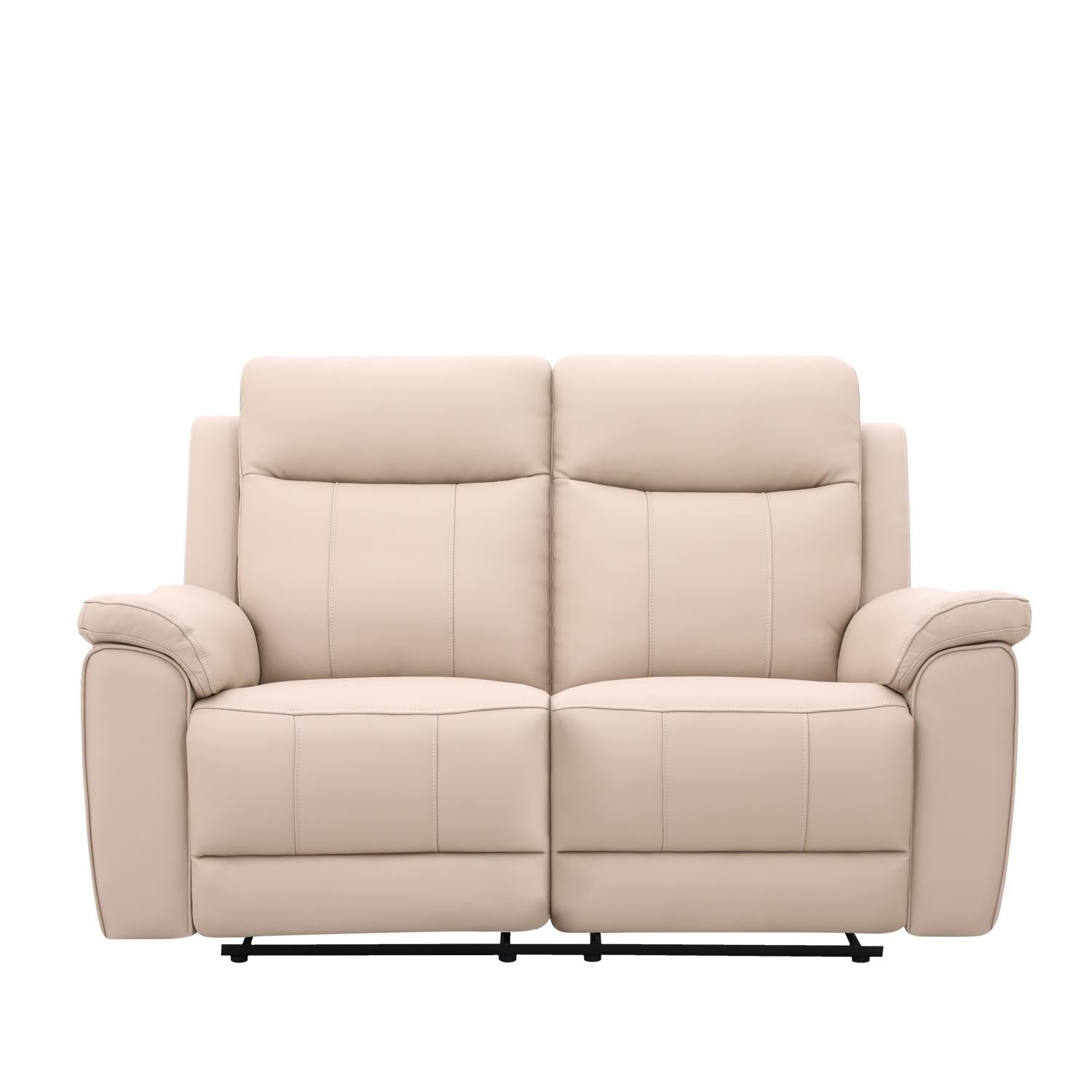 Sofá Reclinable 2 Puestos Lola Cuero Beige